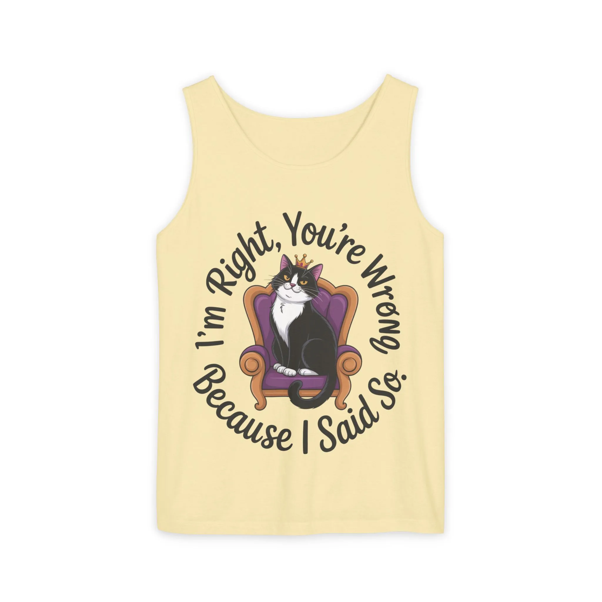 Funny Cat Queen Tank Top, Sassy Cat Graphic Tee for Women, Cat Mom Humor Tee Gift, Funny Graphic T-Shirt, I'm Right, You're Wrong Tee - Image 19
