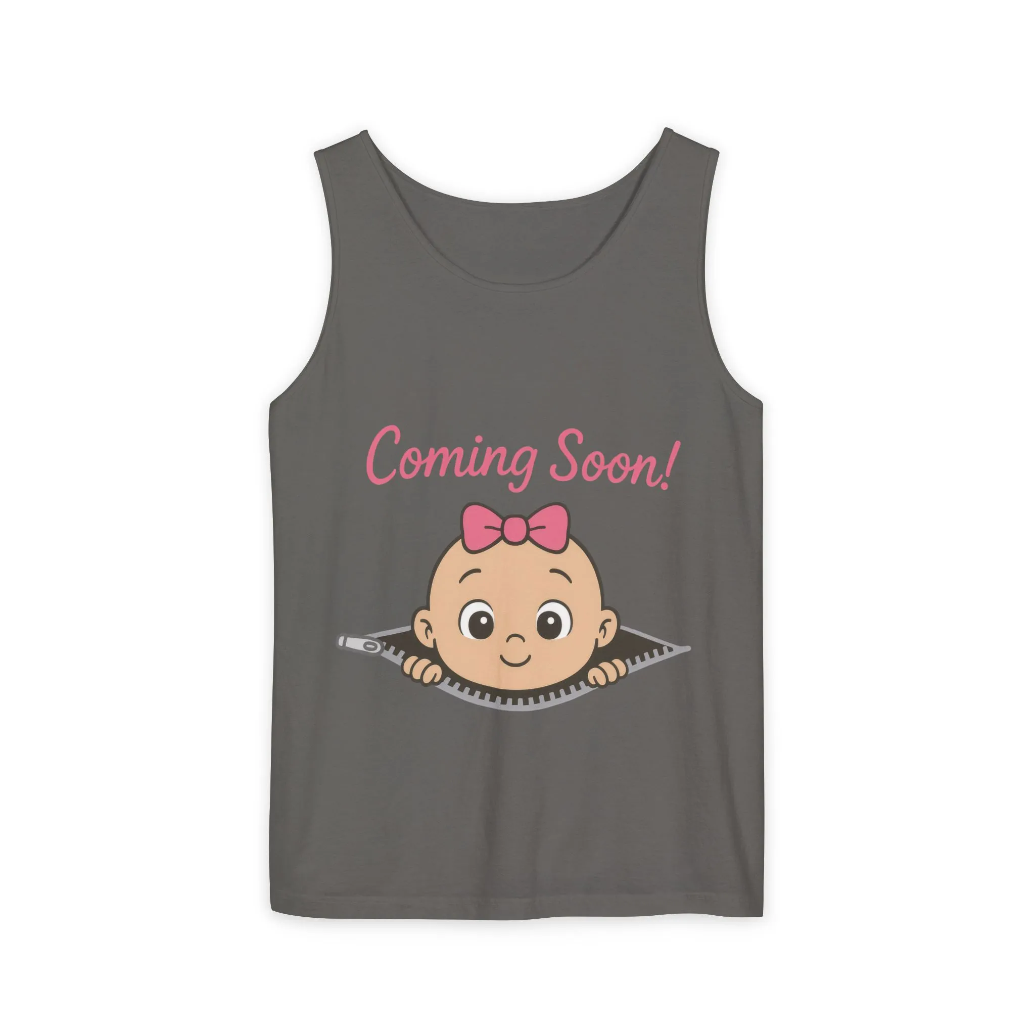 Coming Soon Maternity Tank Top, Cute Baby Girl Pregnancy Announcement Shirt, Expecting Mom Gift, Gender Reveal Tee, Baby Shower Gift - Image 5