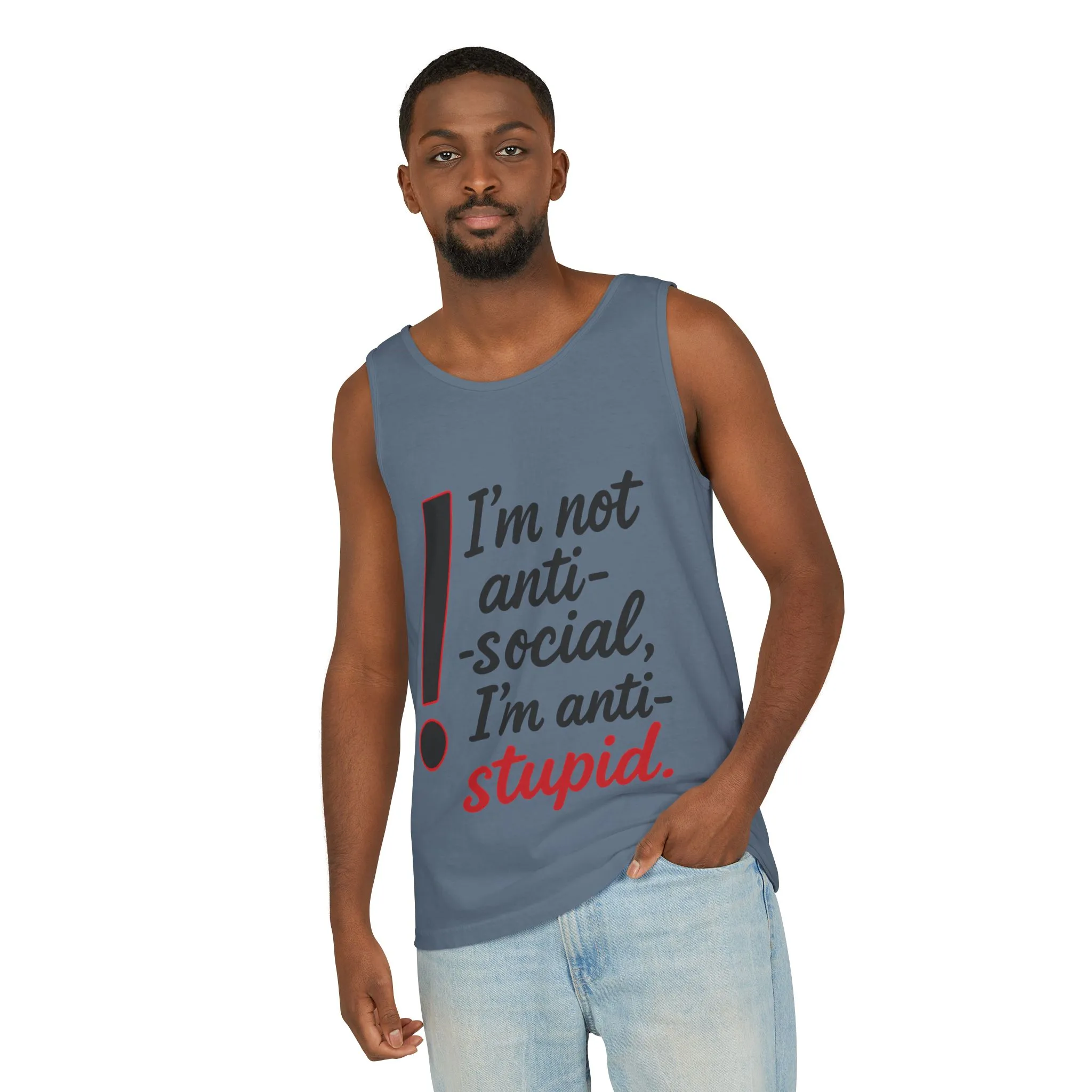 Snarky Anti-Social Mens Tank Top, Funny Summer Apparel, Mens Gift, Beachwear, Humorous Mens Tee, Graphic Tee for Introverts & Thinkers - Image 16