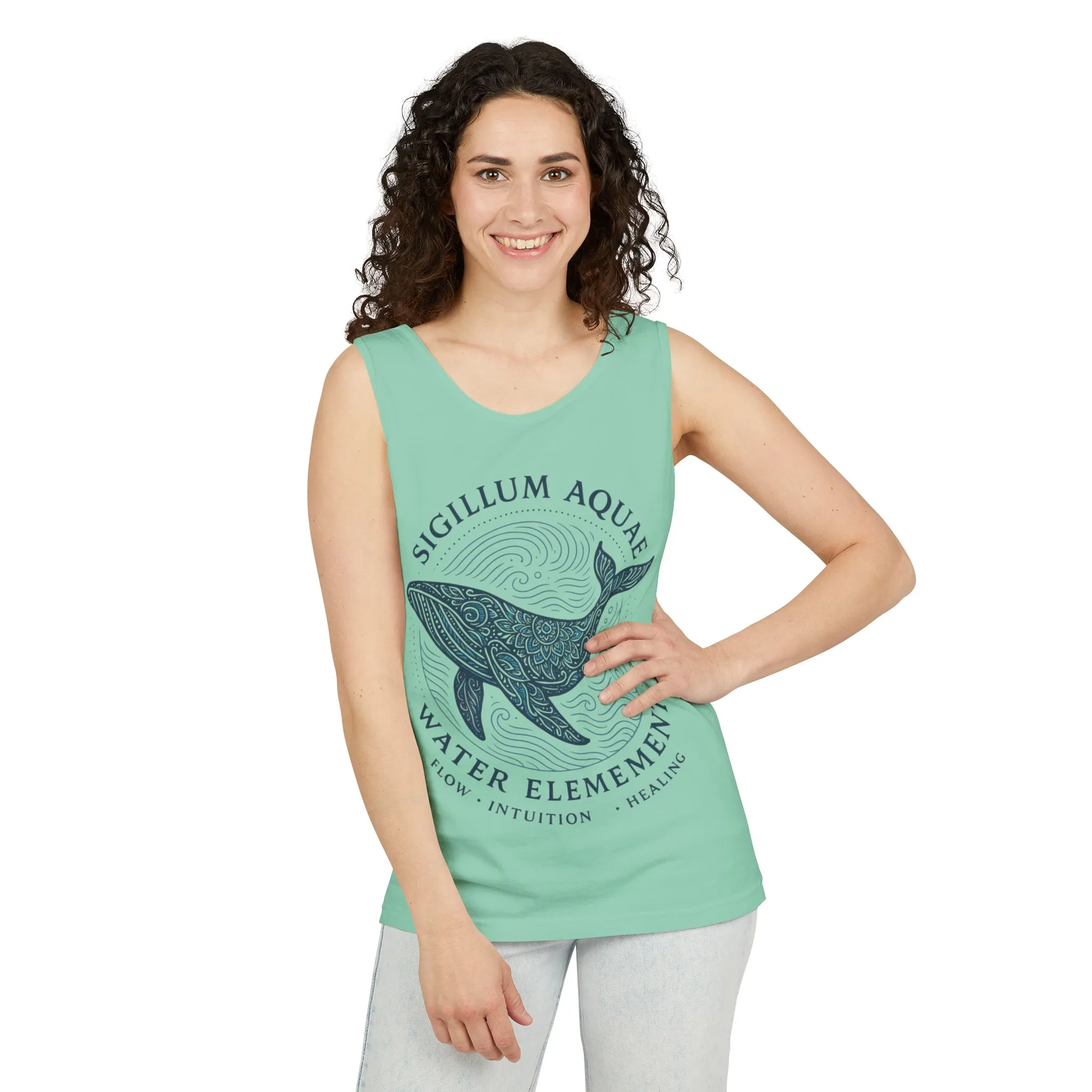 Water Element Whale Tank Top, Sigillum Aquae Symbol, Spiritual Ocean Totem Tee, Nature Energy Tee, Beachwear, Mindfulness Fashion - Image 11