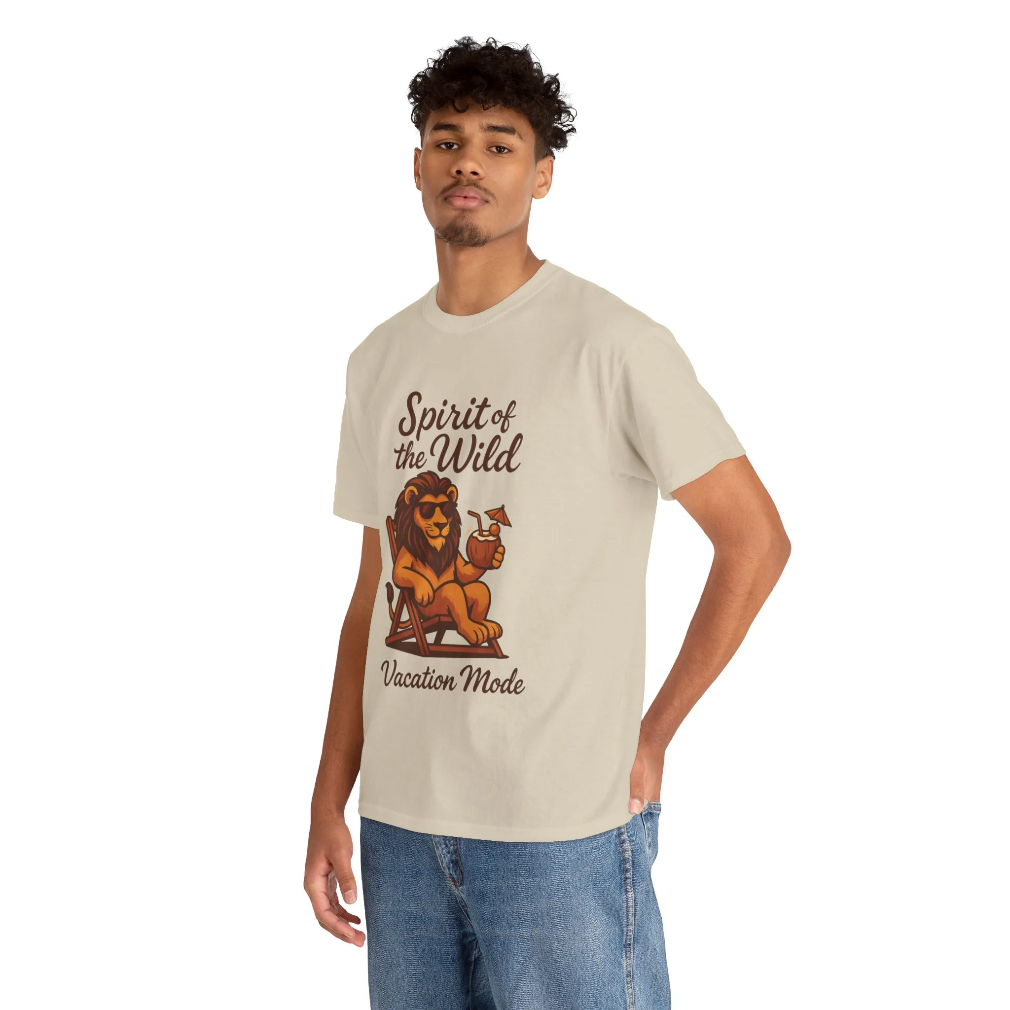 Spirit of the Wild Lion Shirt for Men - Vacation Mode Funny Summer Tee - Relaxed Jungle King Graphic, Vacation Mode, Perfect for Vacations - Image 6
