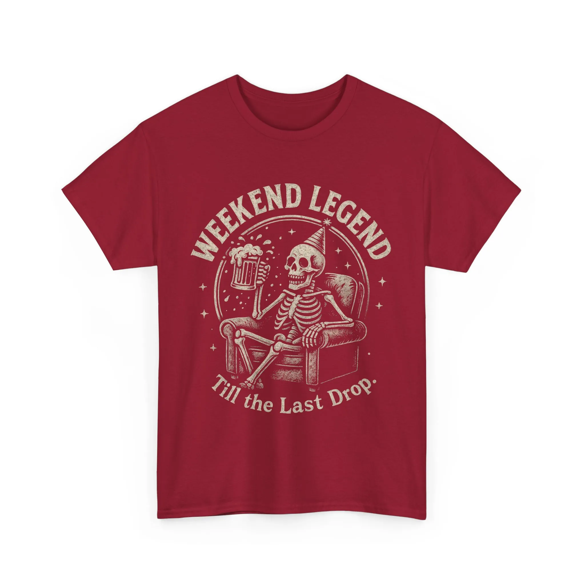 Weekend Legend Mens T-Shirt, Funny Skeleton Beer Tee, Till the Last Drop Party Shirt, Vintage Style Graphic Tee for Him, Halloween Apparel - Image 22