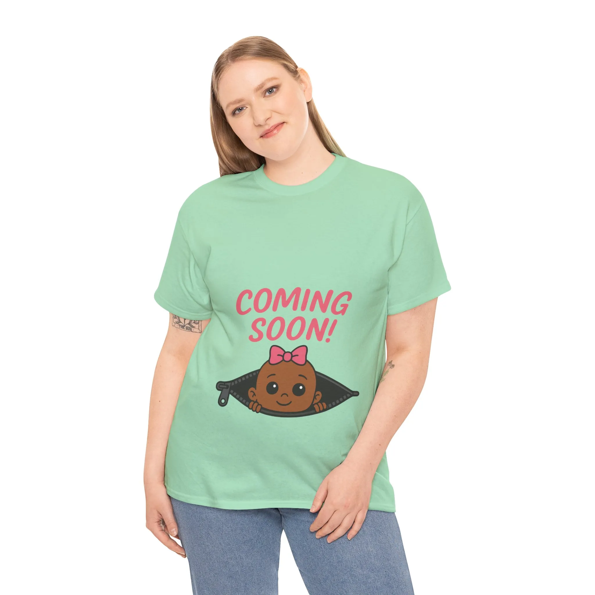 Coming Soon Maternity Tee, Cute Baby Girl Pregnancy Announcement Tee, Funny Expecting Mom Gift, Gender Reveal Tee, Baby Shower Top - Image 9