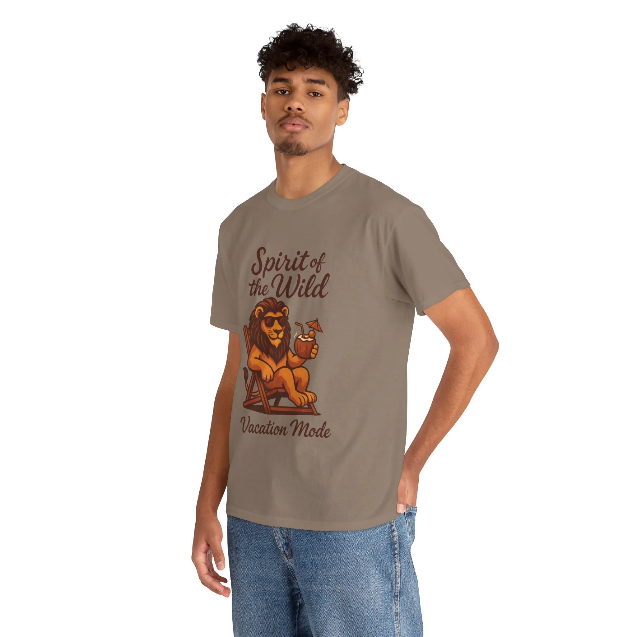Spirit of the Wild Lion Shirt for Men - Vacation Mode Funny Summer Tee - Relaxed Jungle King Graphic, Vacation Mode, Perfect for Vacations - Image 12
