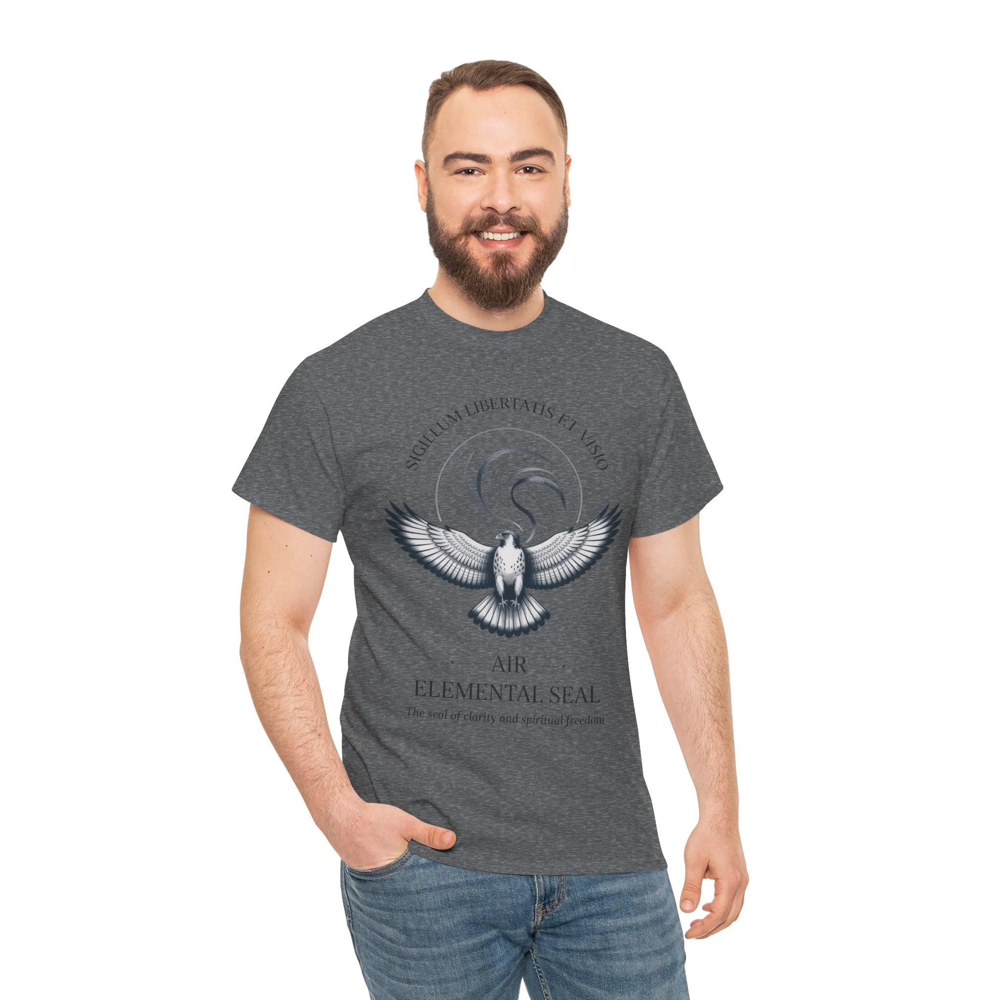 Air Elemental Seal Unisex Cotton Tee, Clarity & Spiritual Freedom Symbol Tee, Unisex Elemental Shirt, Vision Totem Gift, Spiritual Gift - Image 24