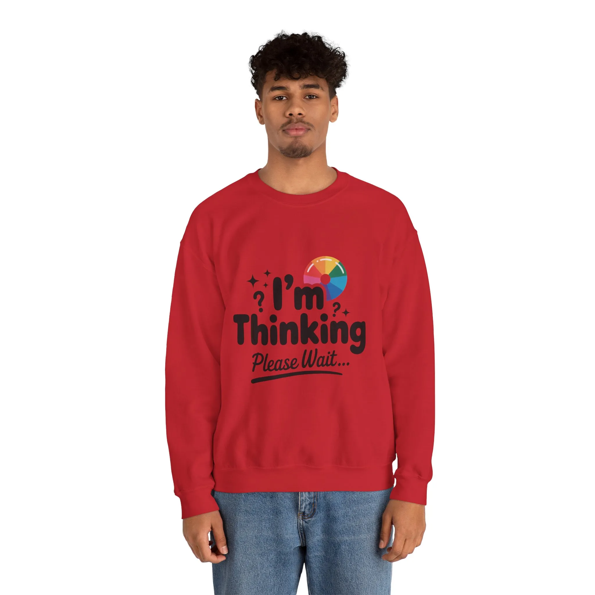 Funny - Im Thinking Please Wait - Mens Sweatshirt, Cute Geeky Gift for Introverts, Programmers, Designers, Humor Crewneck, Gift for Adults - Image 25