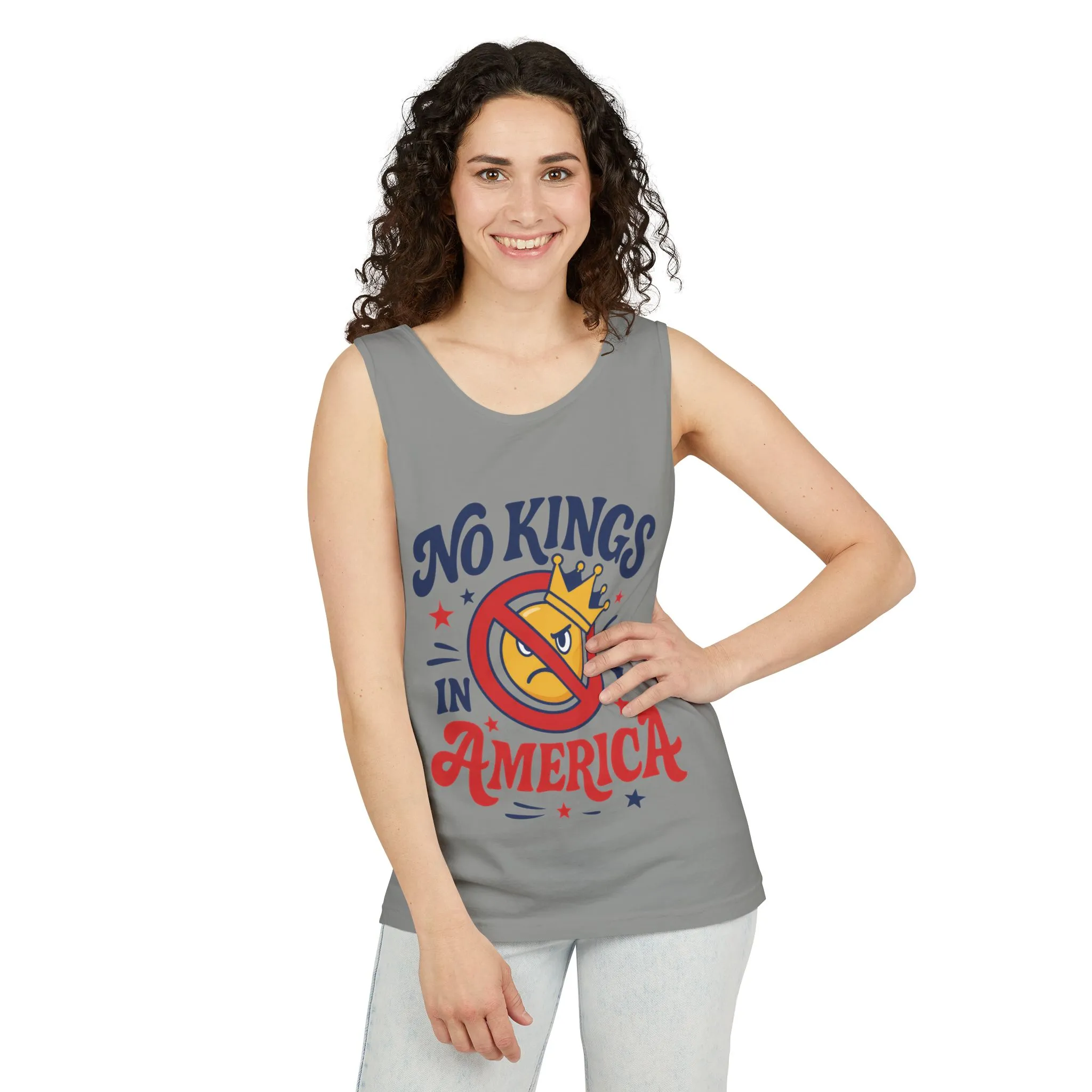 No Kings in America Tank Top - Funny Patriotic Anti Monarchy Sleeveless Shirt - USA Freedom Top, Unisex Summer Apparel, USA Independence Day - Image 20