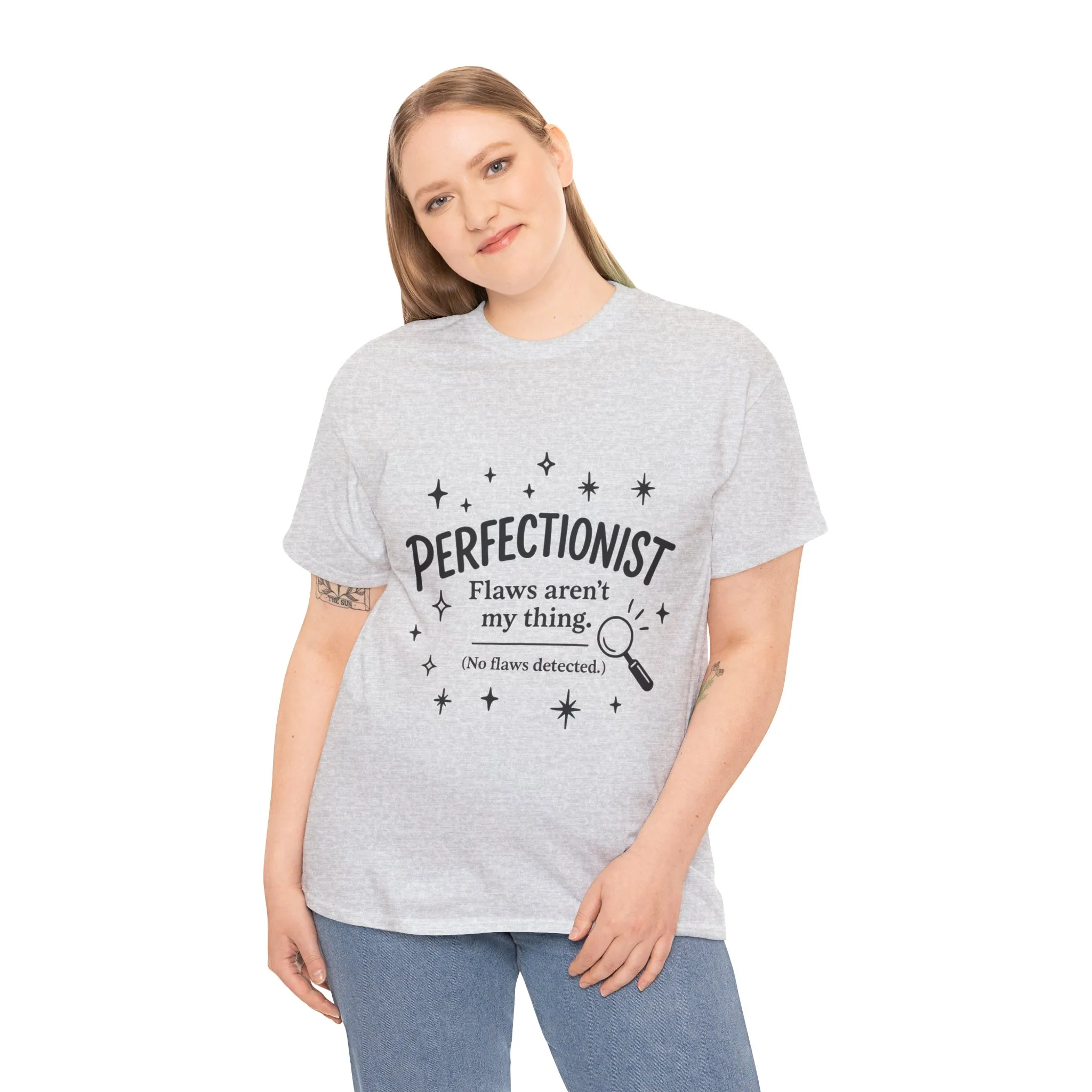 Funny Perfectionist T-Shirt for Women, No Flaws Detected Graphic Tee, Minimalist Humor Shirt, Gift for OCD, Flawless Queen - Image 9