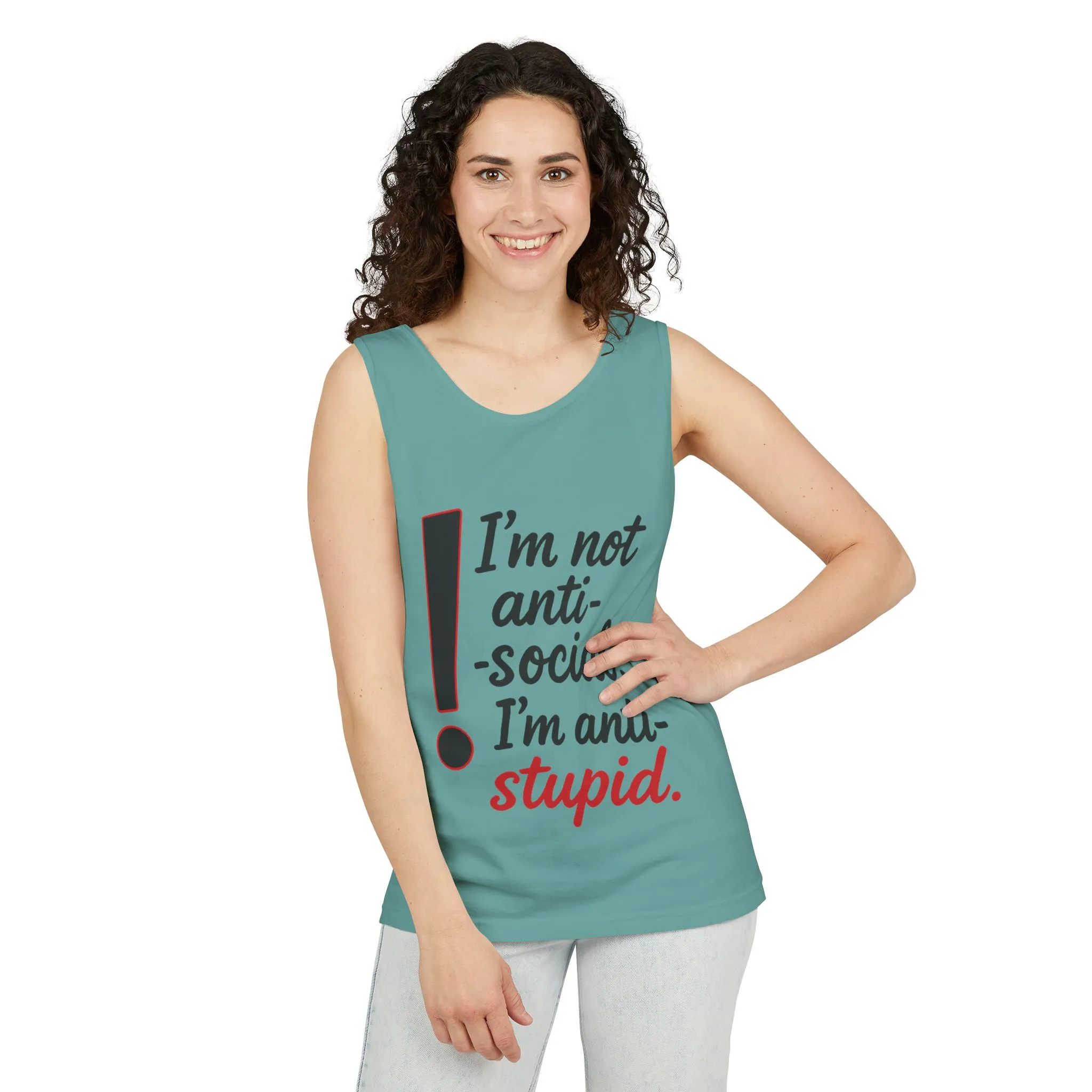 Anti-Social Womens Tank Top, Funny Graphic Summer Apparel, Beachwear, Humorous Womens Tee, Graphic Tee for Introverts & Thinkers - Image 39