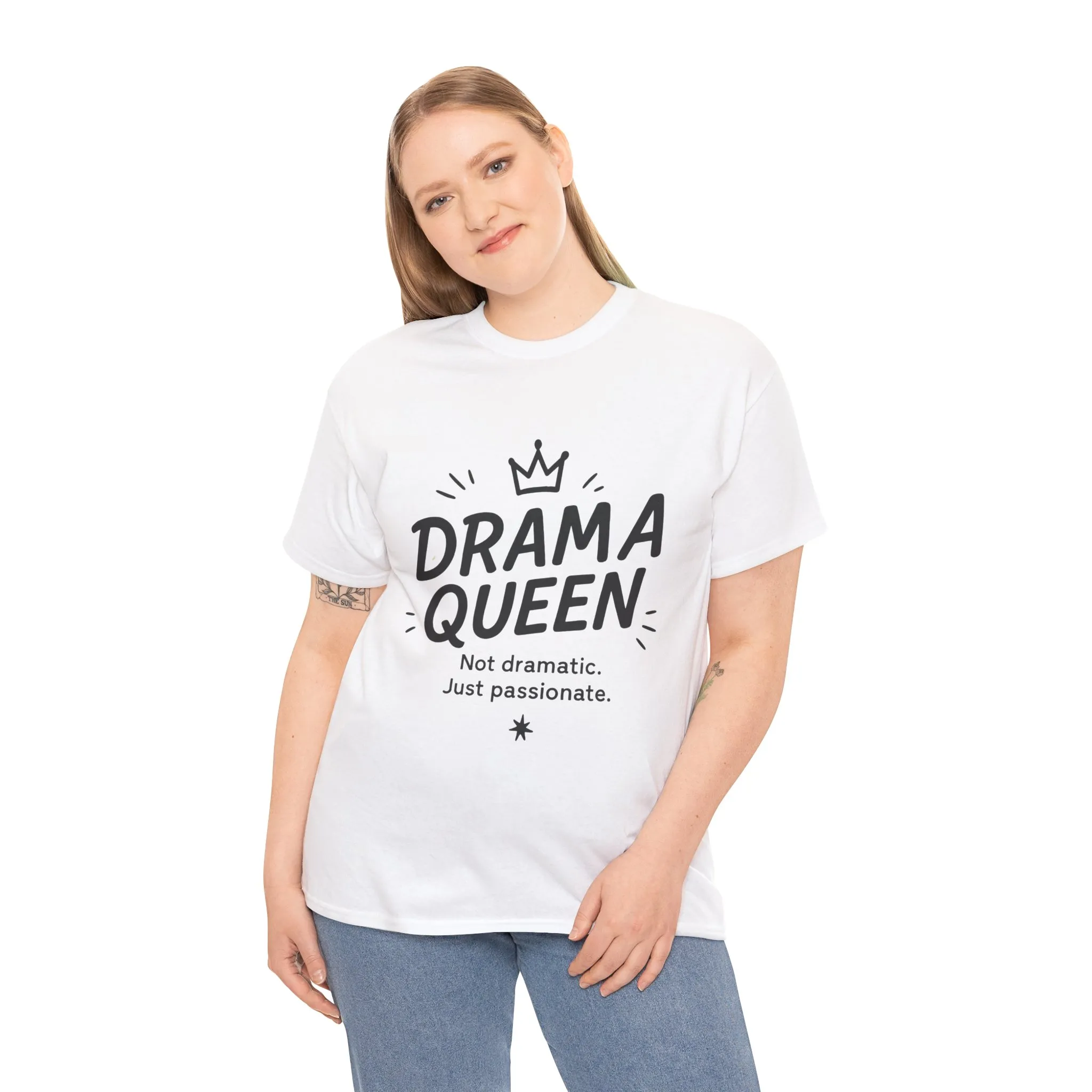 Funny Drama Queen T-Shirt for Women, Graphic Tee with Quote, Not Dramatic Just Passionate Shirt, Gift for Sassy Girls, Funny T-Shirt - Image 6