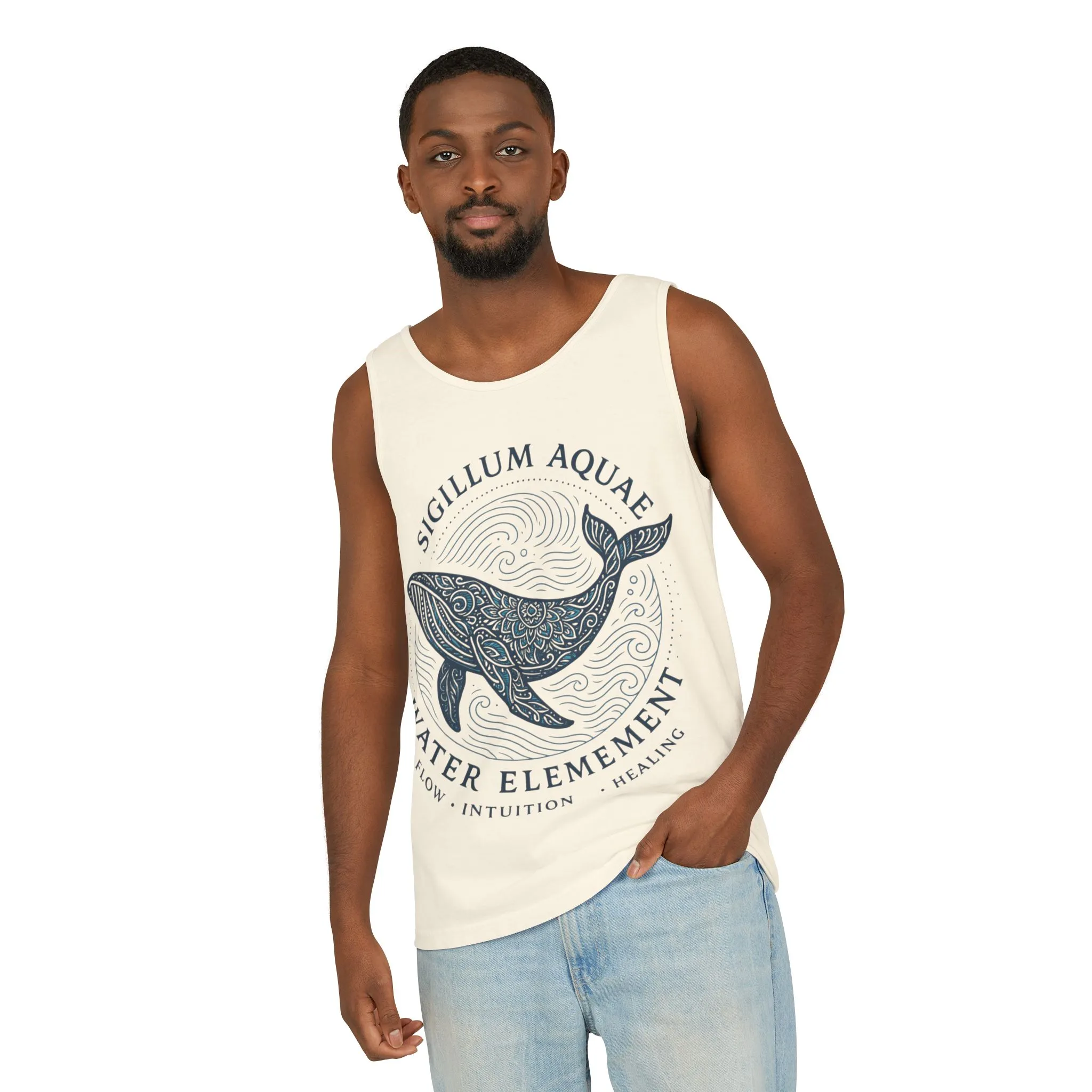 Water Element Whale Tank Top, Sigillum Aquae Symbol, Spiritual Ocean Totem Tee, Nature Energy Tee, Beachwear, Mindfulness Fashion - Image 9