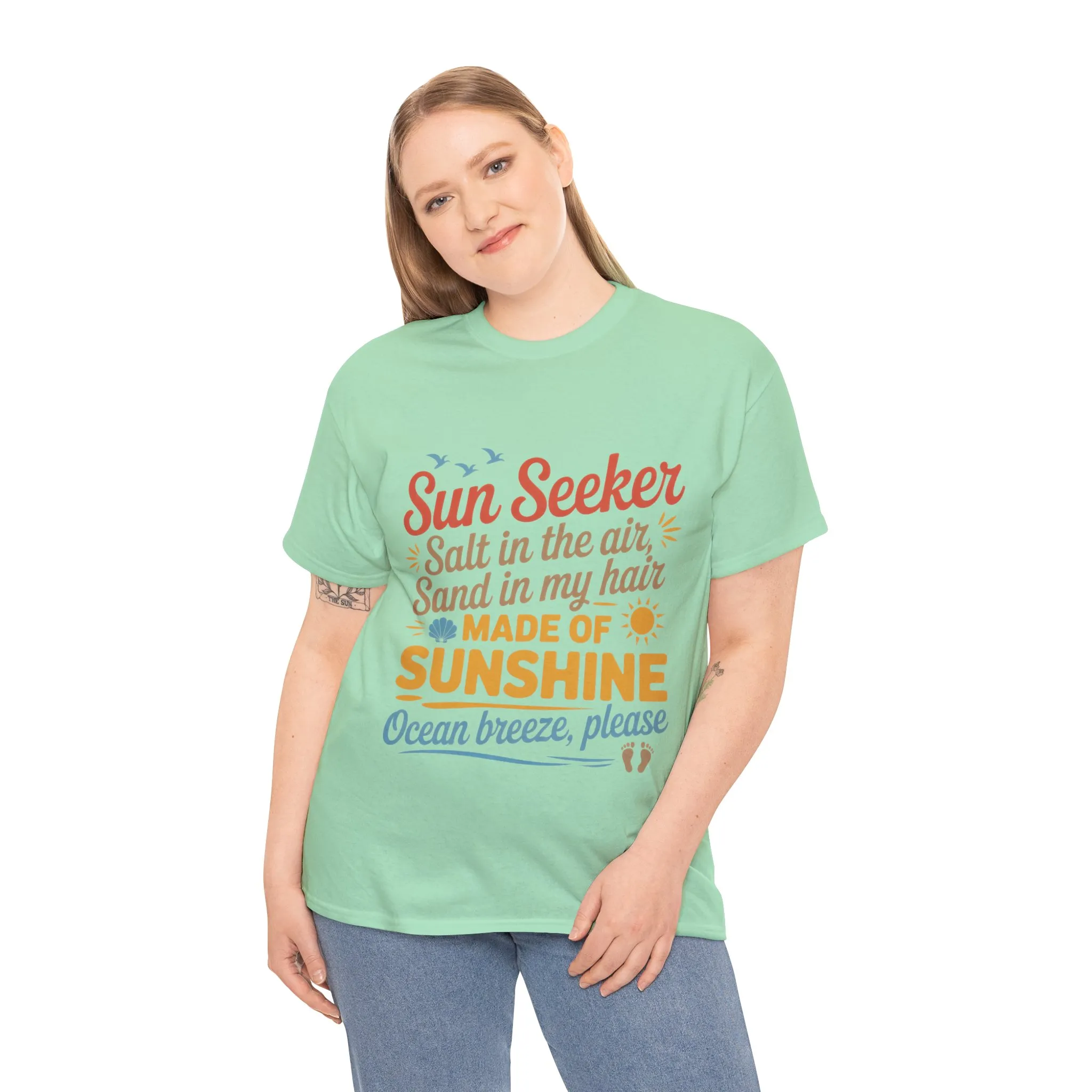 Sun Seeker Summer Quote Shirt, Made of Sunshine Beach Vibes Tee, Ocean Breeze Please Shirt for Women, Salt in the Air Sand in My Hair Top - Image 33
