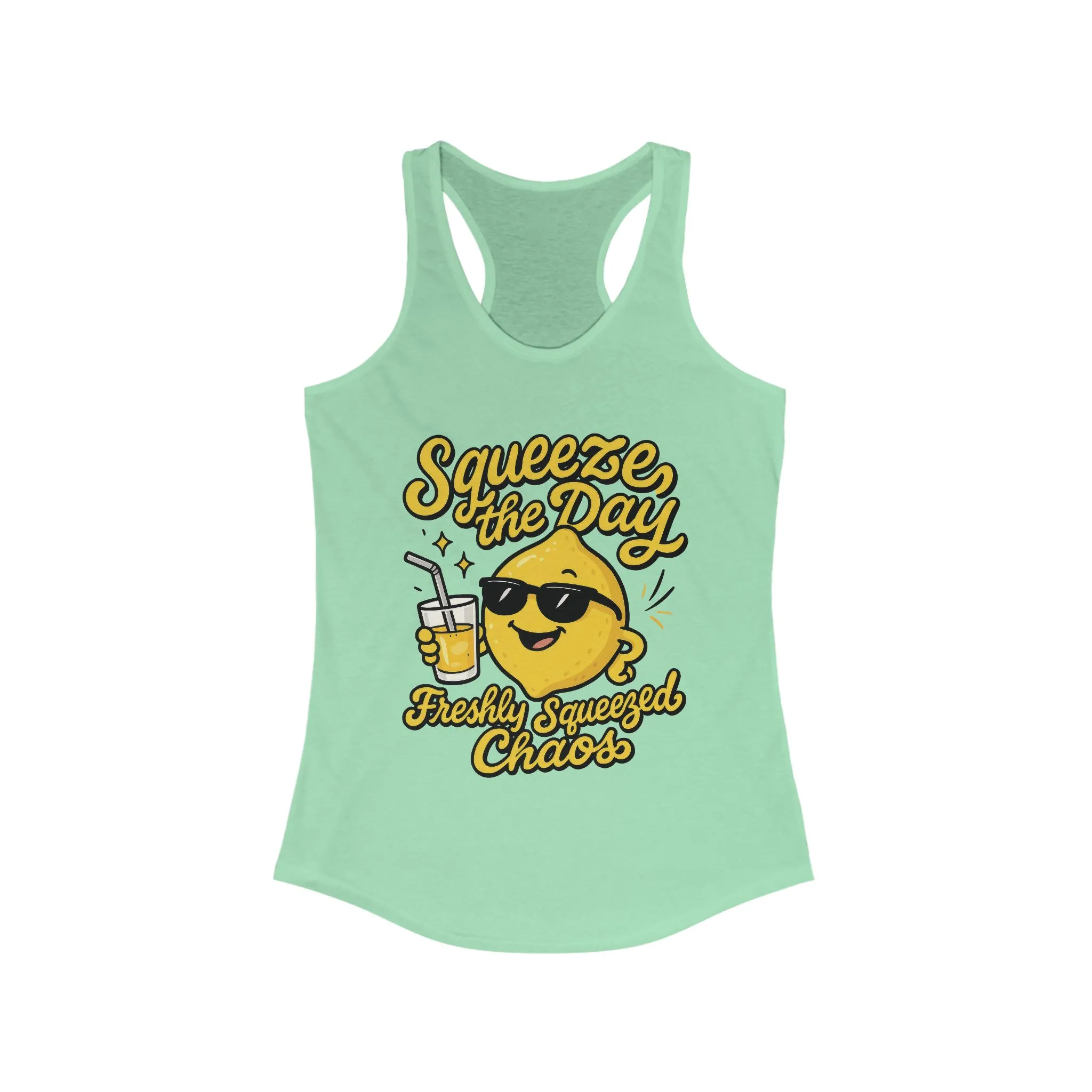 Freshly Squeezed Chaos Women's Racerback Tank Top, Fun Summer Apparel, Gift for Lemon Lovers, Cute Workout Top, Beach Ready, Casual Style - Image 5