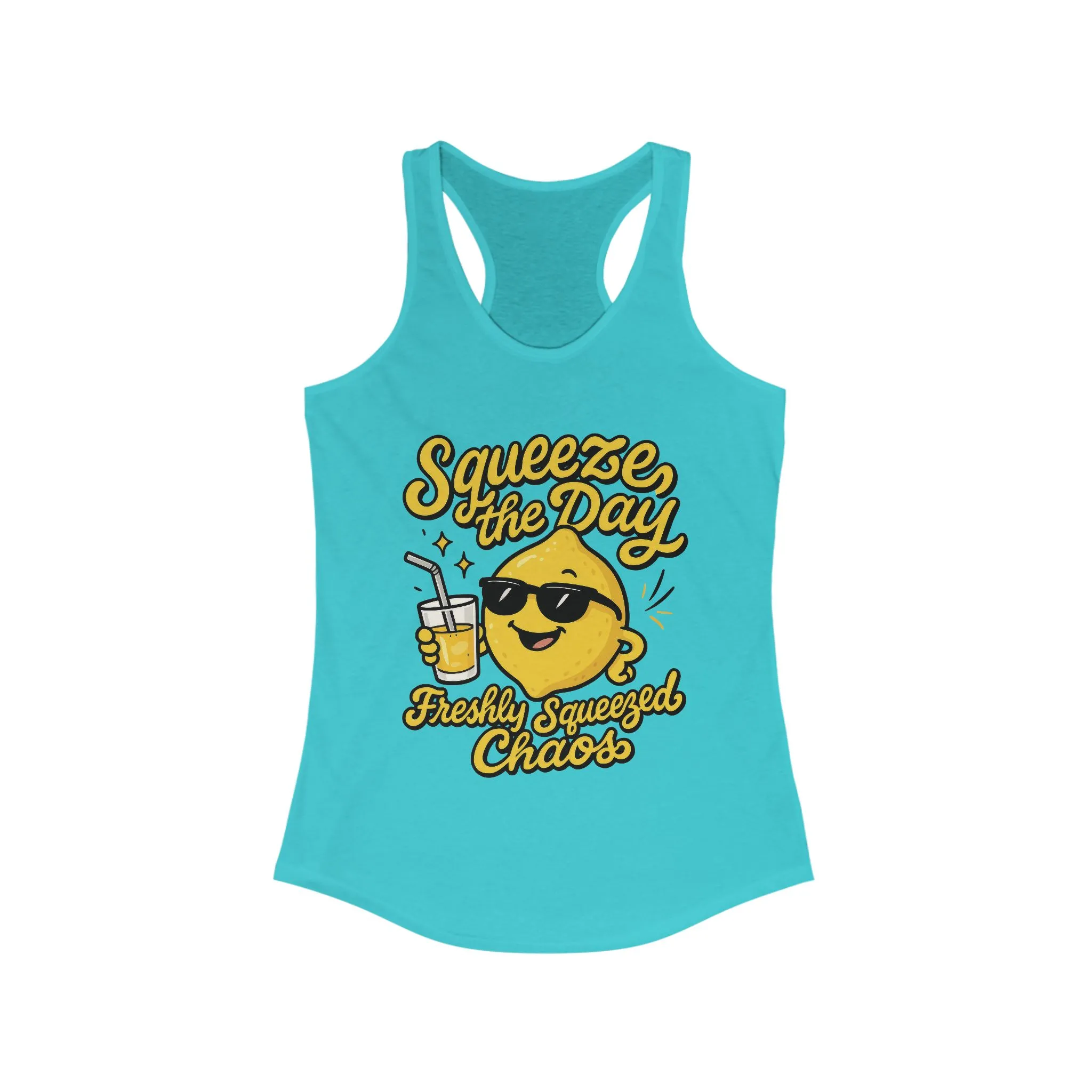 Freshly Squeezed Chaos Women's Racerback Tank Top, Fun Summer Apparel, Gift for Lemon Lovers, Cute Workout Top, Beach Ready, Casual Style - Image 7