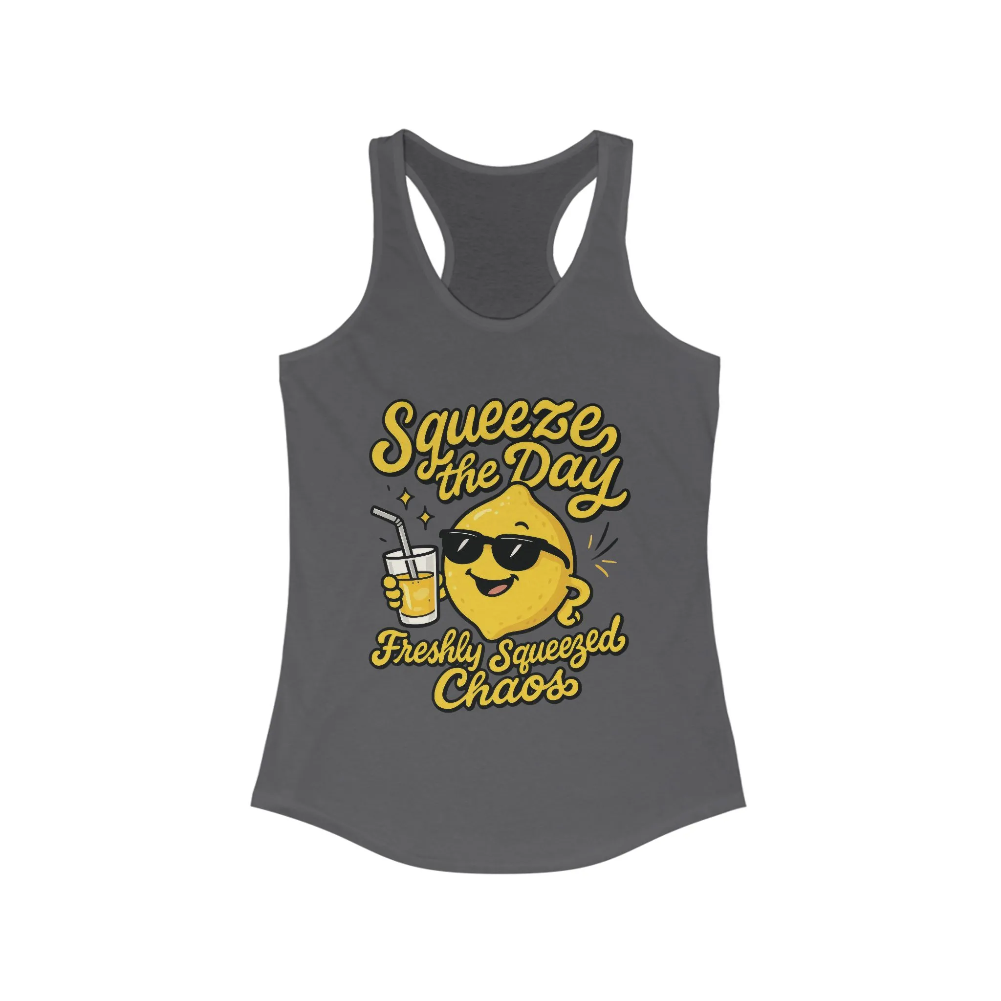 Freshly Squeezed Chaos Women's Racerback Tank Top, Fun Summer Apparel, Gift for Lemon Lovers, Cute Workout Top, Beach Ready, Casual Style - Image 13