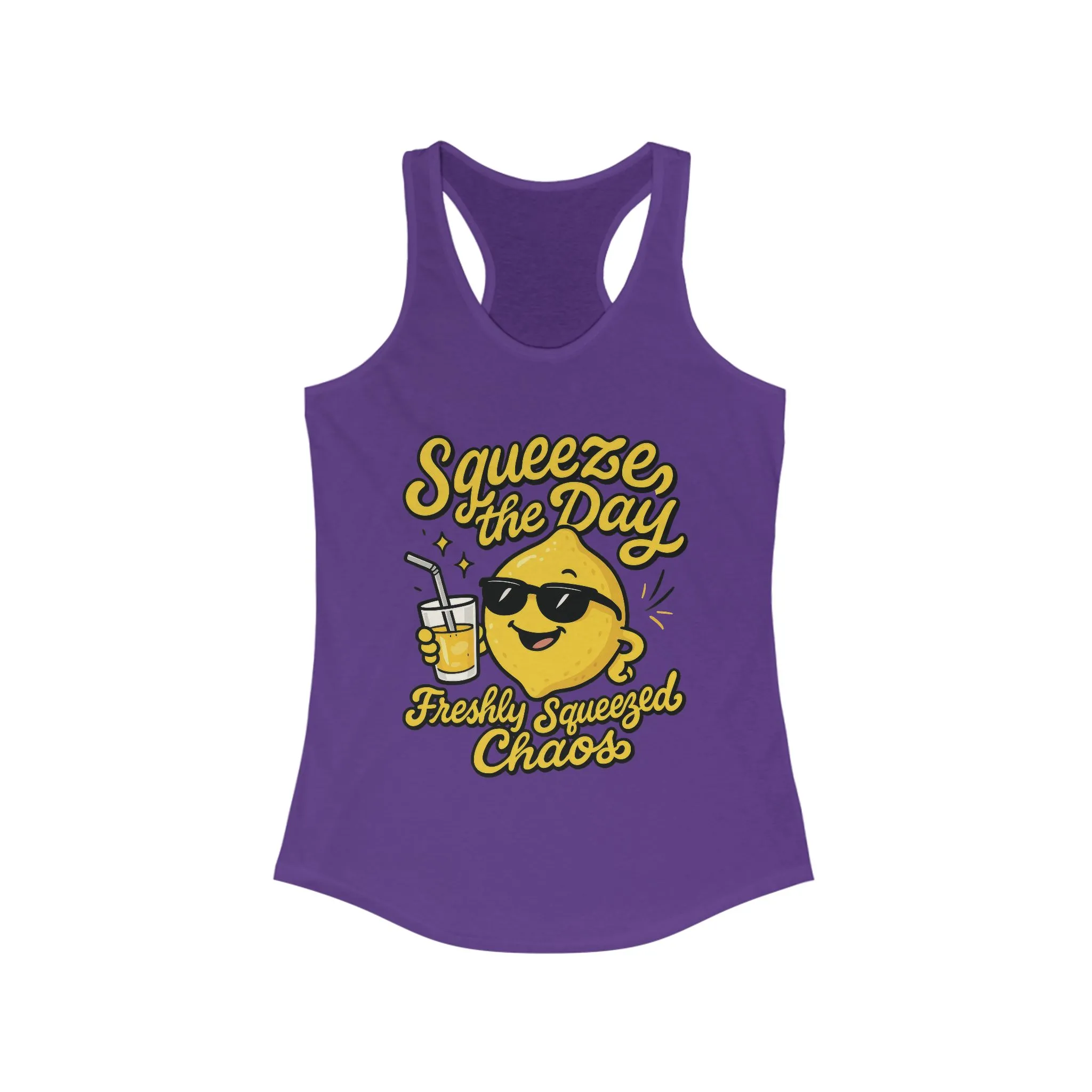 Freshly Squeezed Chaos Women's Racerback Tank Top, Fun Summer Apparel, Gift for Lemon Lovers, Cute Workout Top, Beach Ready, Casual Style - Image 15
