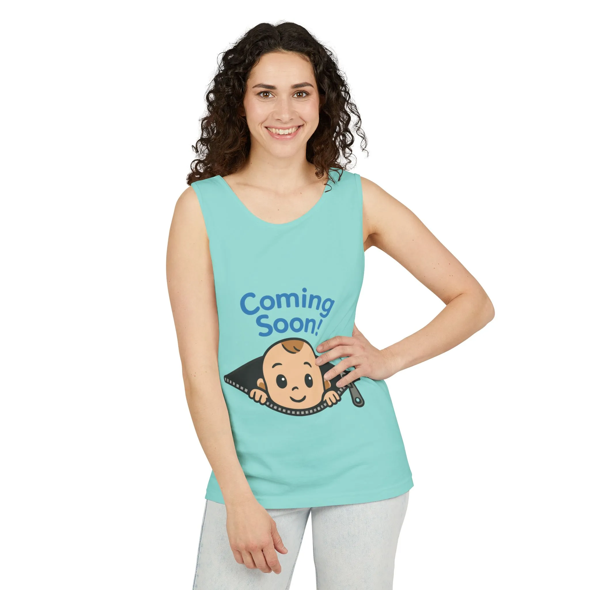 Coming Soon Maternity Tank Top, Cute Baby Boy Pregnancy Announcement Tee, Funny Expecting Mom Gift, Gender Reveal Tee, Baby Shower Top - Image 12