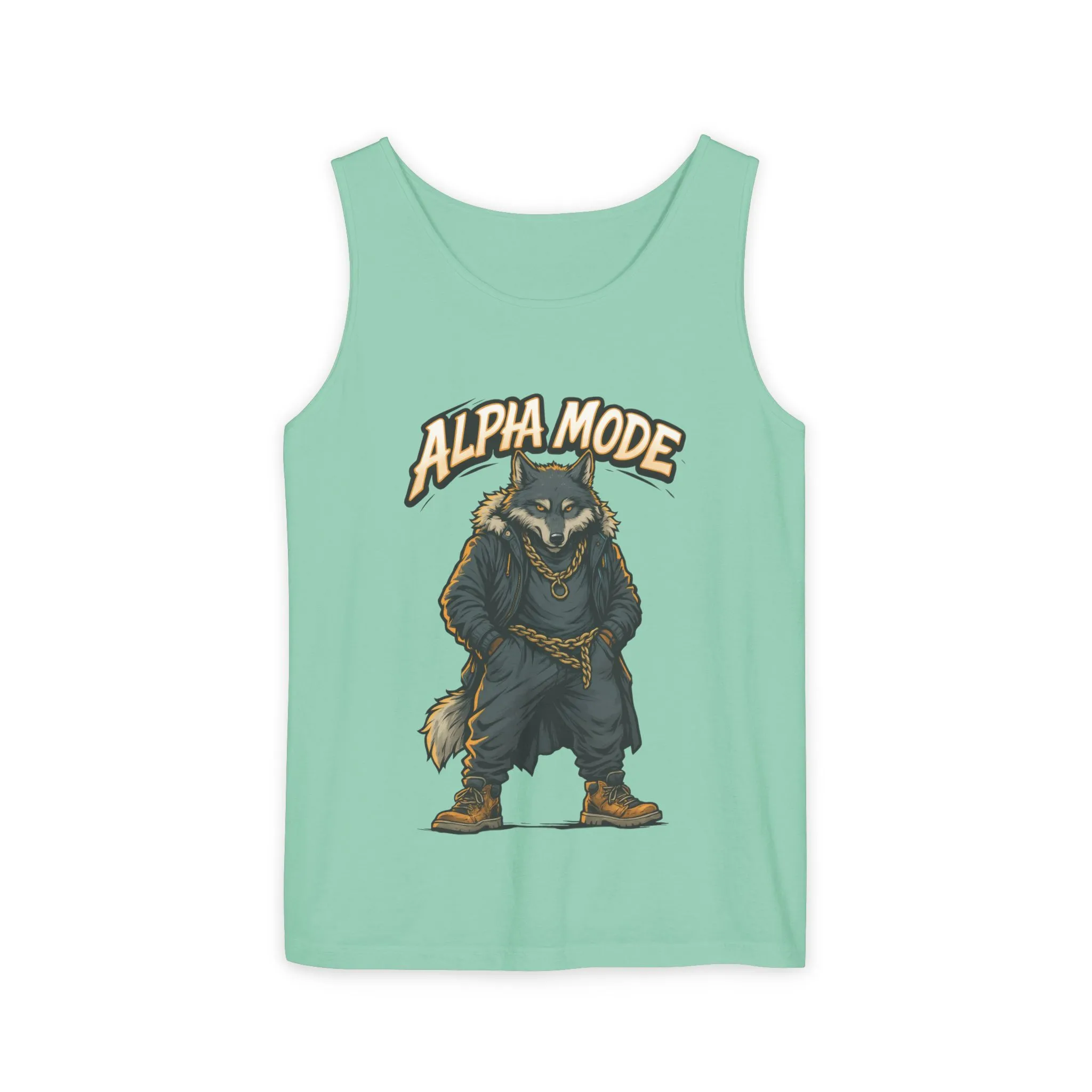 Alpha Mode Wolf Tank Top, Mens Hip Hop Gym Tank, Cool Streetwear Muscle Tank, Savage Wolf Graphic Top, Alpha Male Workout Shirt, Beachwear - Image 7