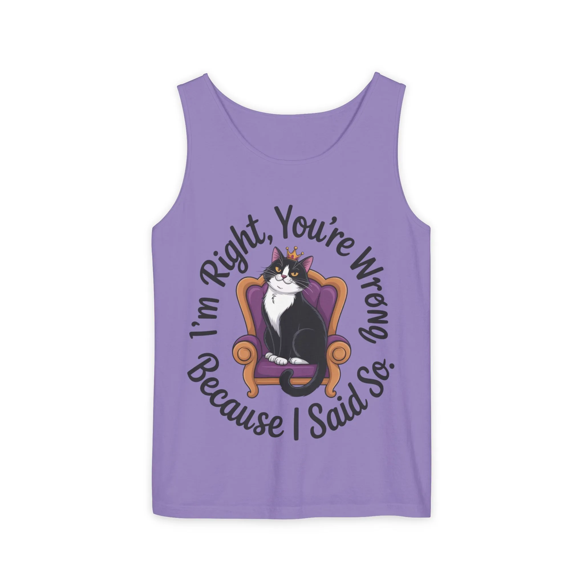 Funny Cat Queen Tank Top, Sassy Cat Graphic Tee for Women, Cat Mom Humor Tee Gift, Funny Graphic T-Shirt, I'm Right, You're Wrong Tee - Image 15