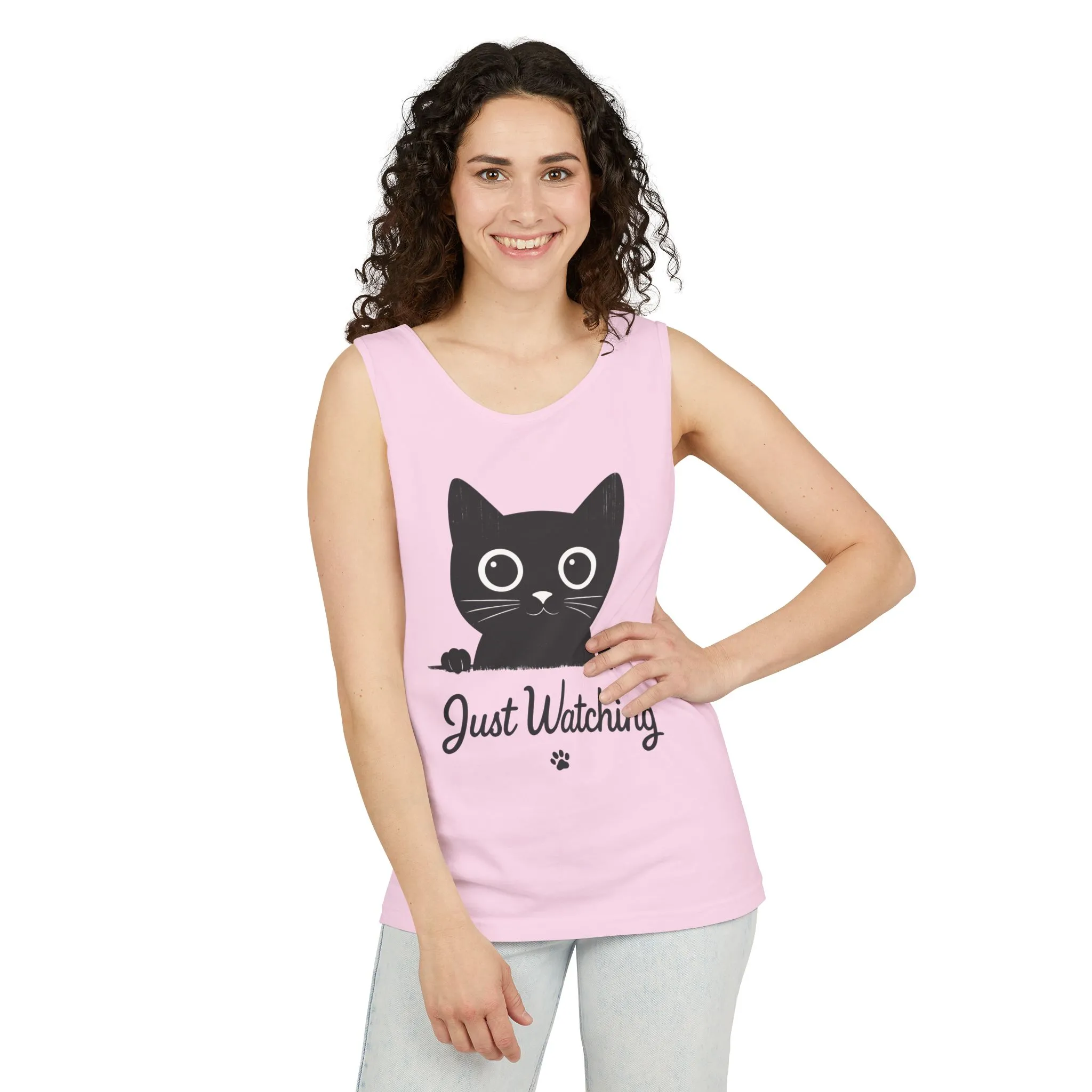 Just Watching Cat Womens Tank Top - Cute Black Kitty Sleeveless Shirt - Funny Summer Cat Lover Gift, Summer Beach Wear, Pet Themed Apparel - Image 18