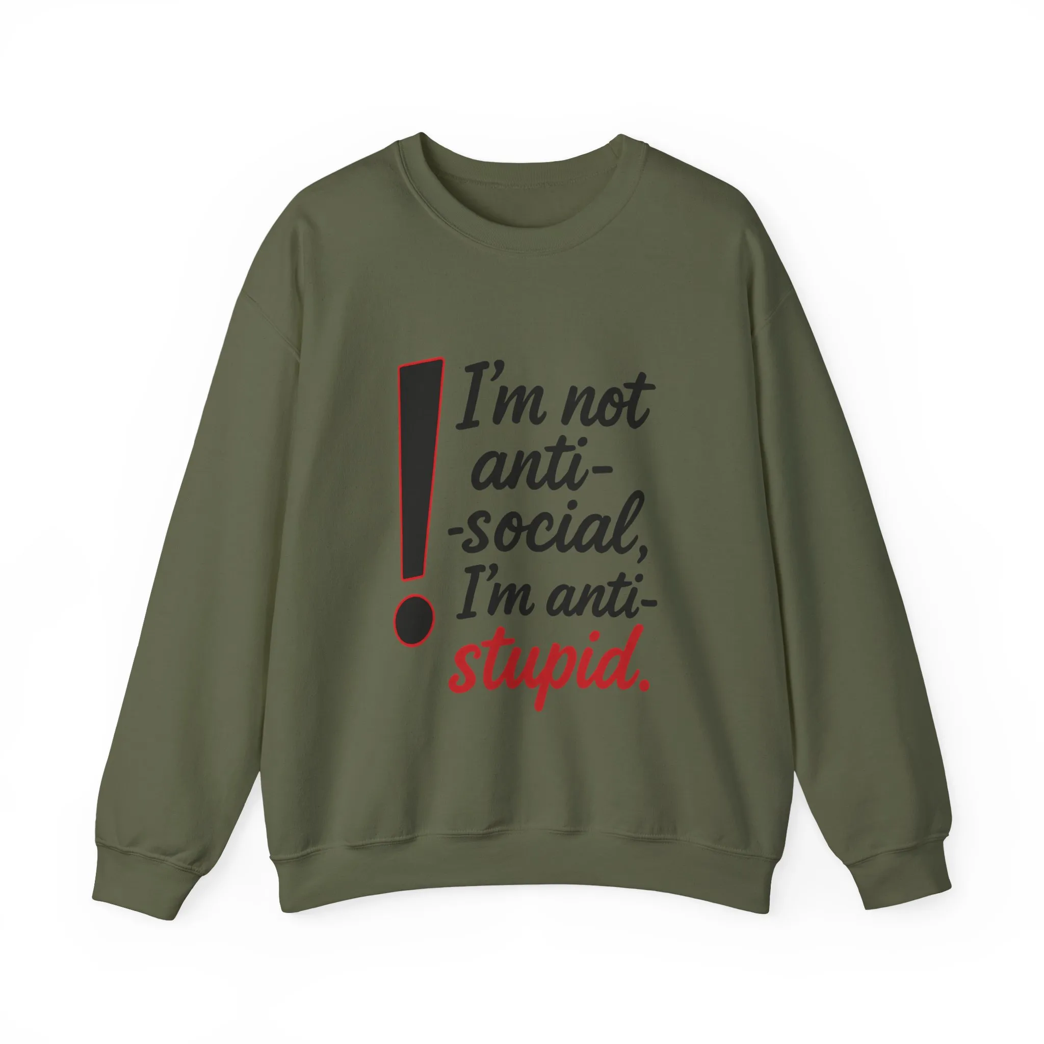 Anti-Stupid Sweatshirt, Funny Unisex Crewneck, Snarky Anti-Social Unisex Crewneck, Gift for Friends, Perfect for Everyday Wear - Image 10