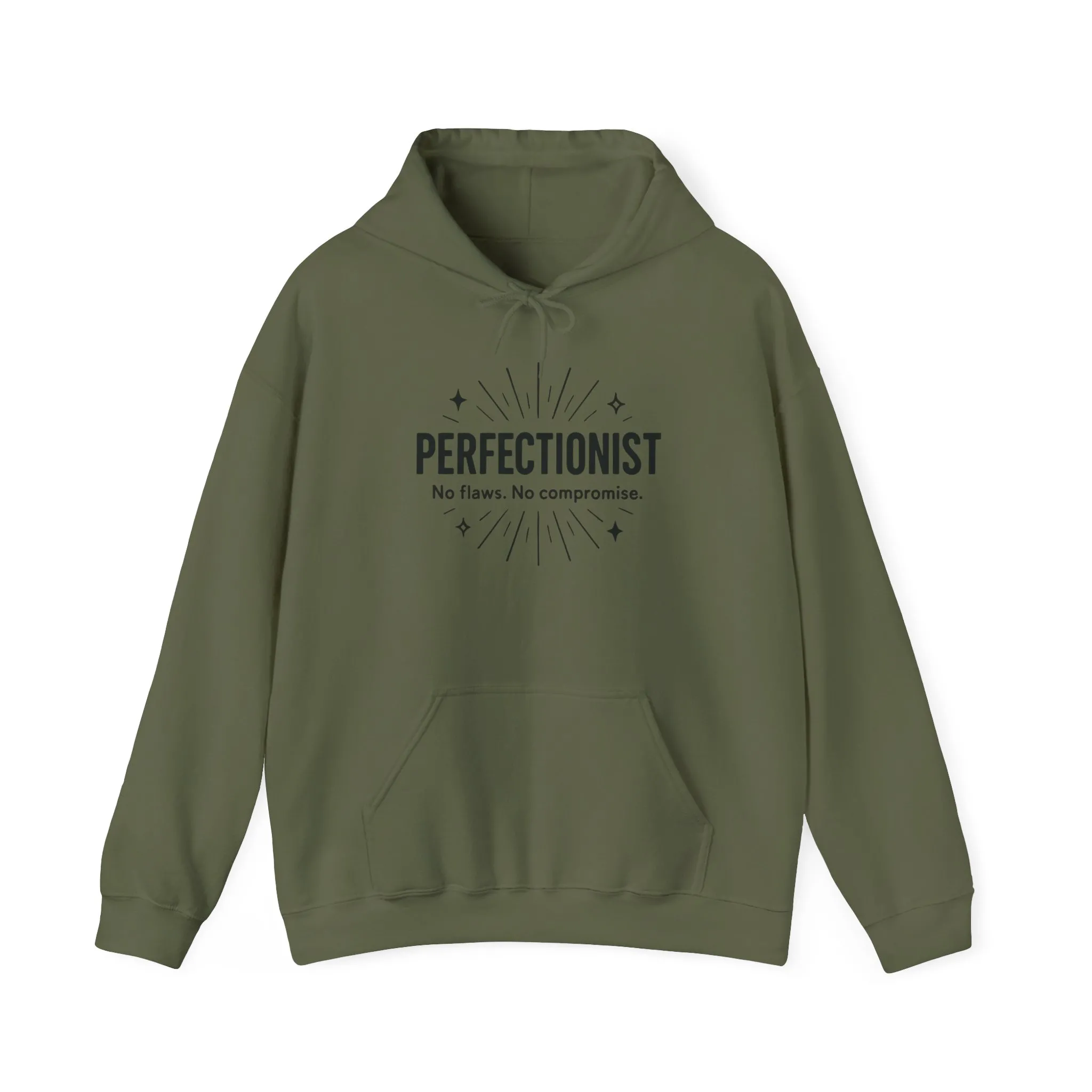 Mens Perfectionist Hoodie, No Flaws No Compromise Sweatshirt, Clean Bold Motivational Pullover, OCD Inspired Gift for Him - Image 10