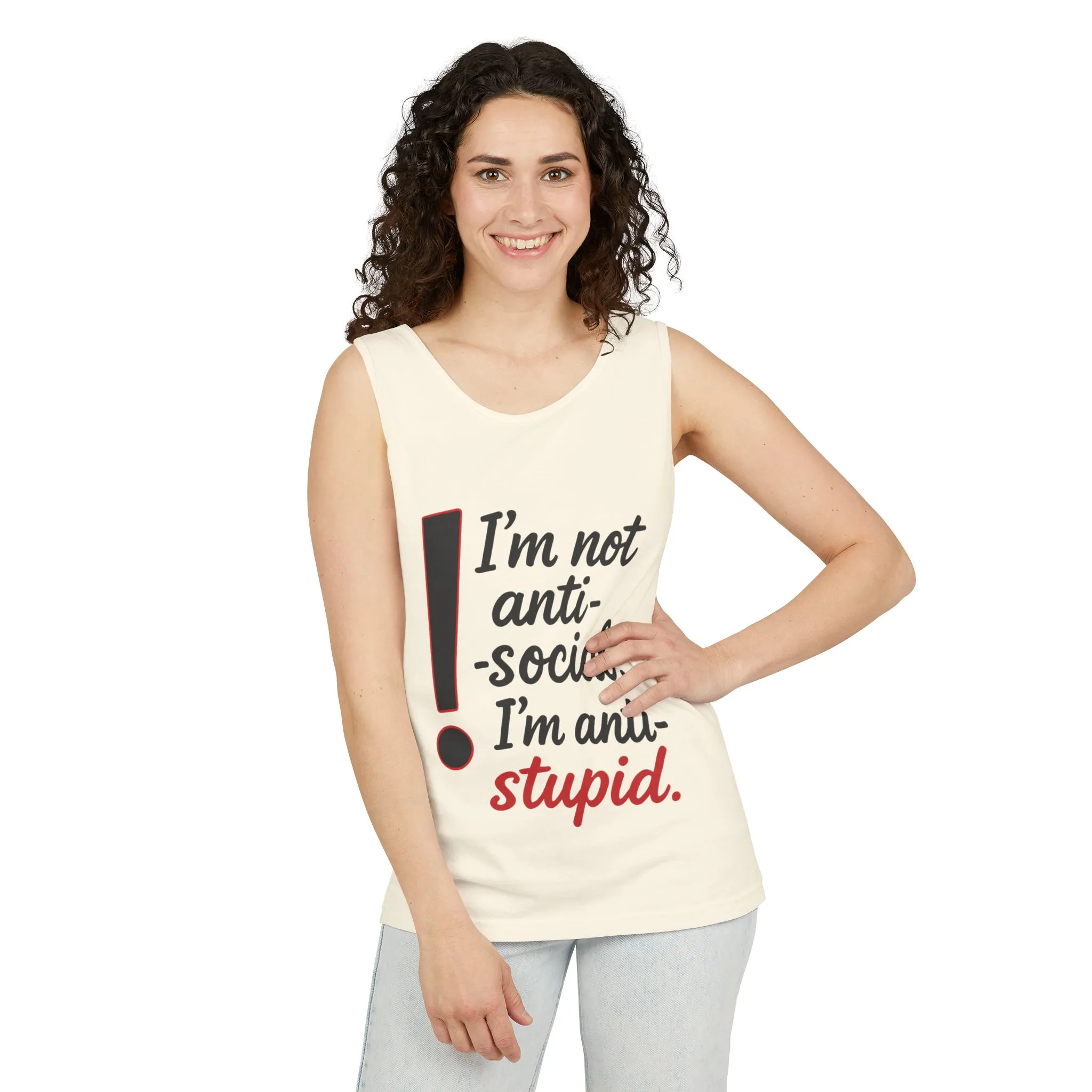 Anti-Social Womens Tank Top, Funny Graphic Summer Apparel, Beachwear, Humorous Womens Tee, Graphic Tee for Introverts & Thinkers - Image 9