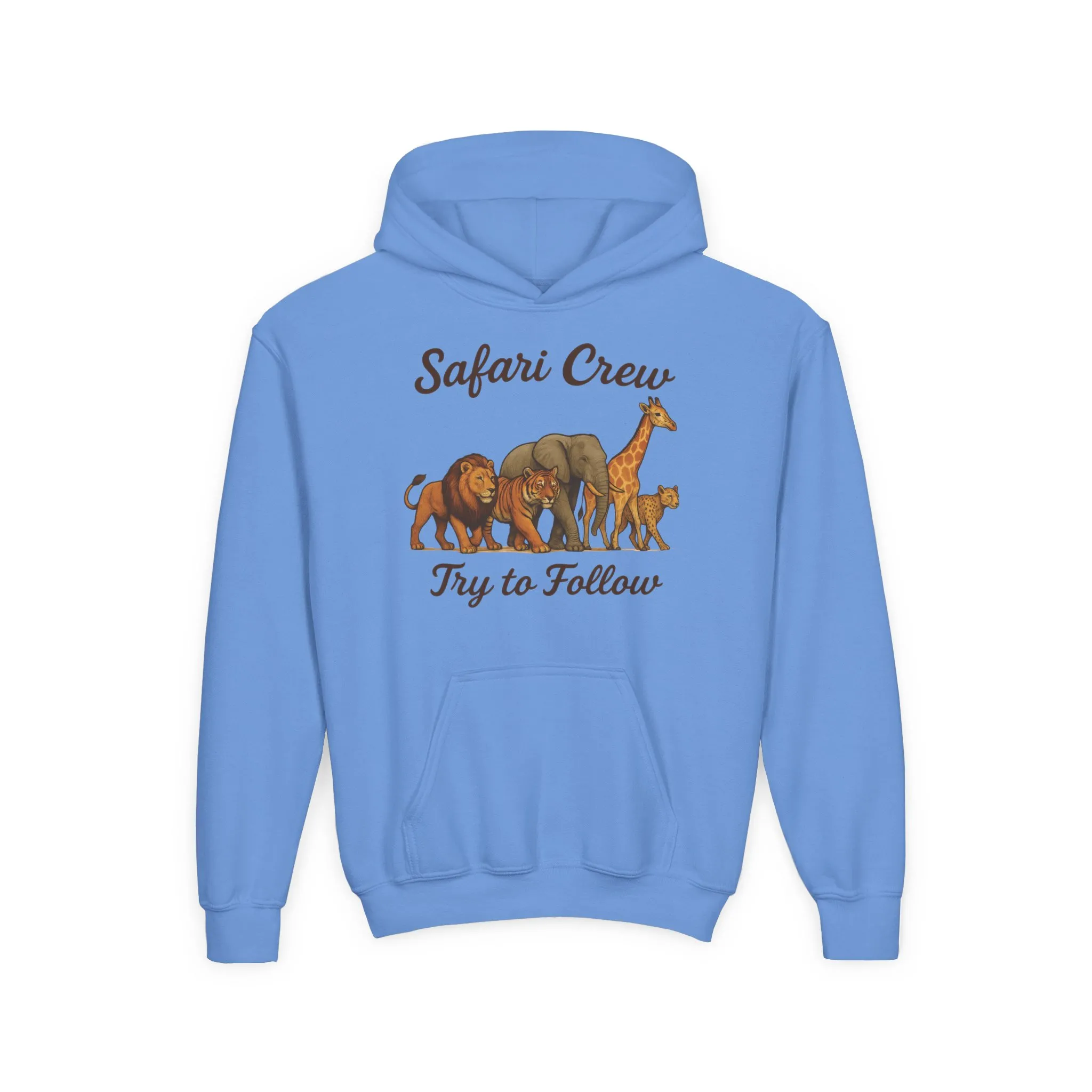 Safari Crew Youth Hoodie, Lion Tiger Elephant Giraffe Sweatshirt, Cool Safari Animal Graphic, Nature Explorer Gift, Youth Hoodie - Image 7