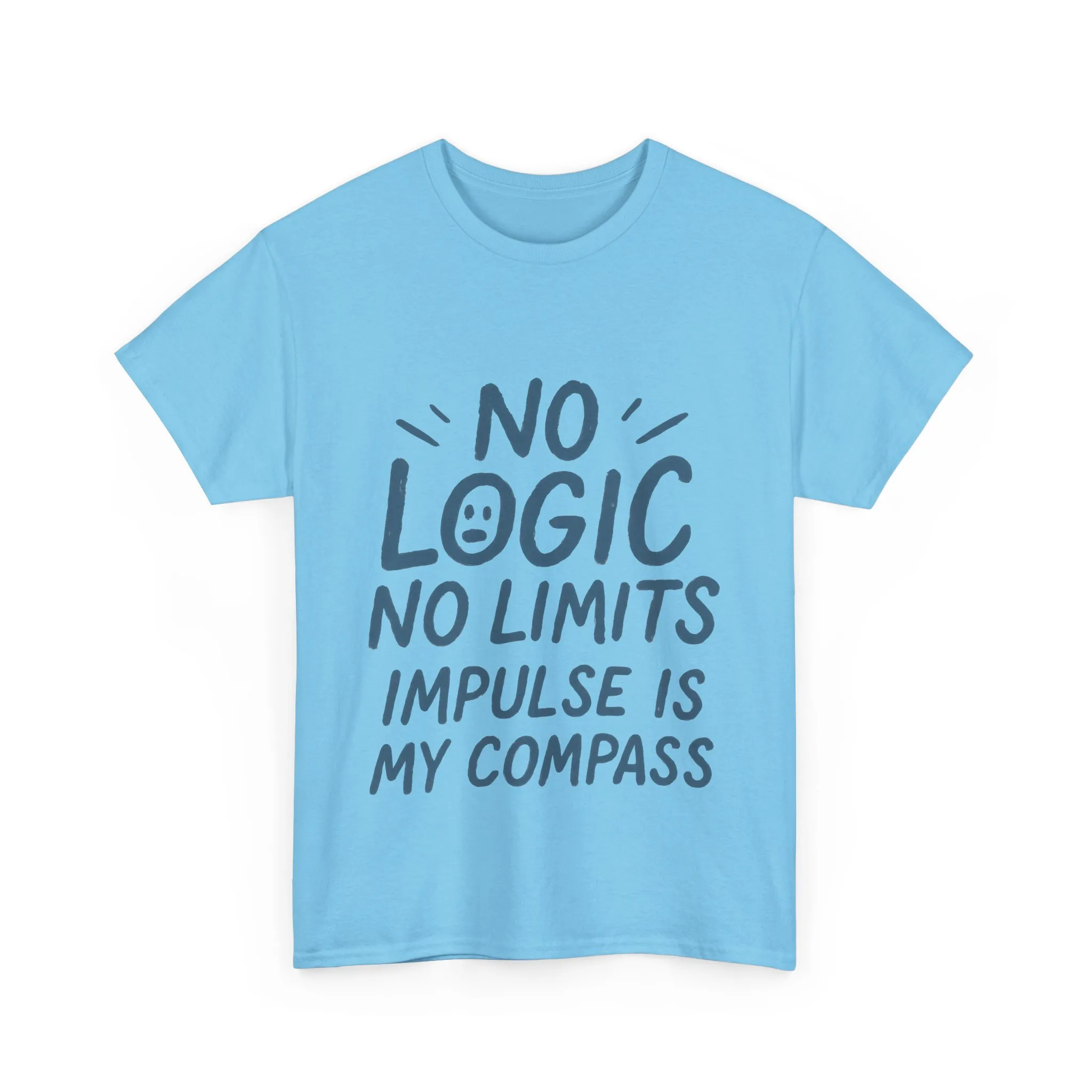 Funny No Logic Mens T-Shirt, No Limits Impulse Quote, Relaxed Fit Graphic Tee, Gift for Him, Casual Wear for Creatives, Gift for Artists - Image 15