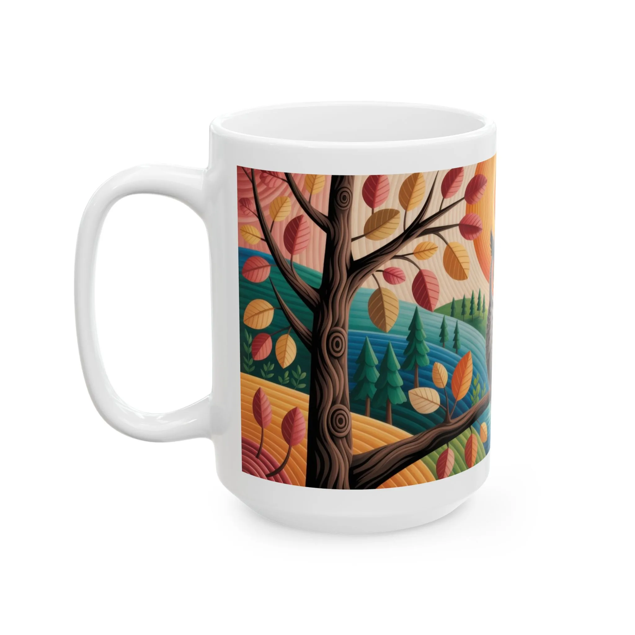Whimsical Owl Ceramic Mug , Cozy Home Decor, Gift for Nature Lovers, Coffee Mug, Fall Vibes, Owl Enthusiast Gift - Image 10