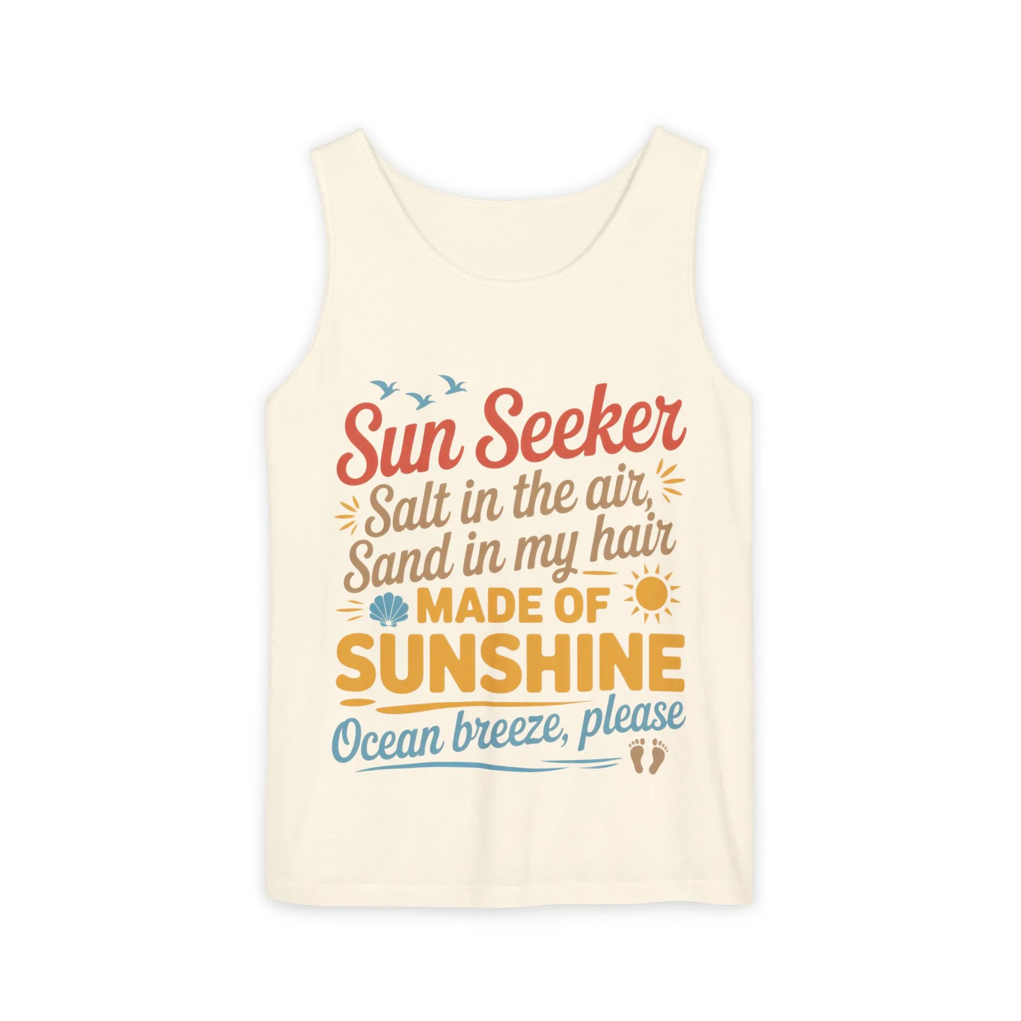 Sun Seeker Summer Quote Tank Top, Made of Sunshine Beach Vibes Tee, Ocean Breeze Please Tank Top for Women, Salt in the Air Sand Top - Image 4