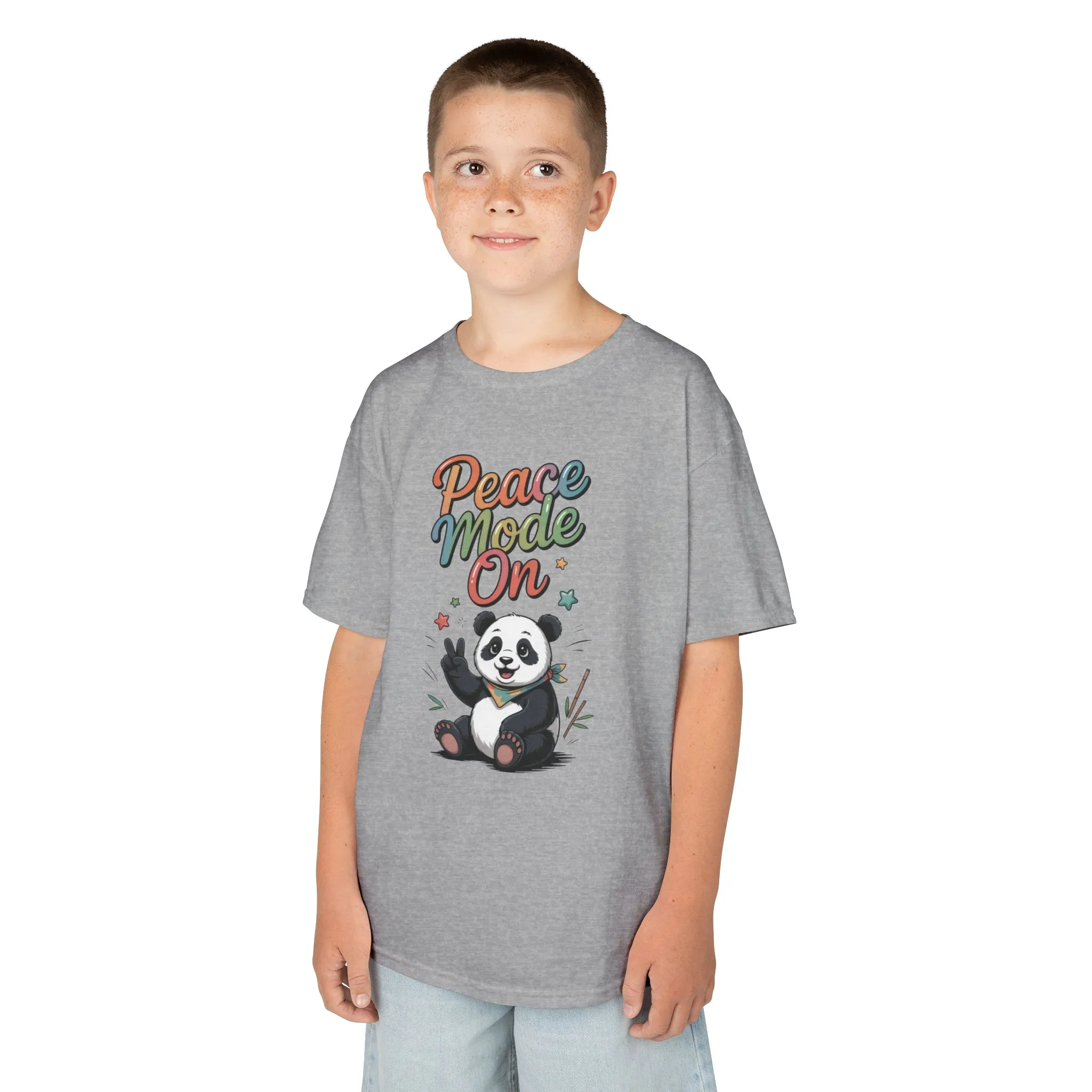 Peace Mode On Kids Tee, Cute Panda Shirt, Fun Gift for Children, Peace-Themed Apparel, Perfect for Birthdays, Casual Wear - Image 6