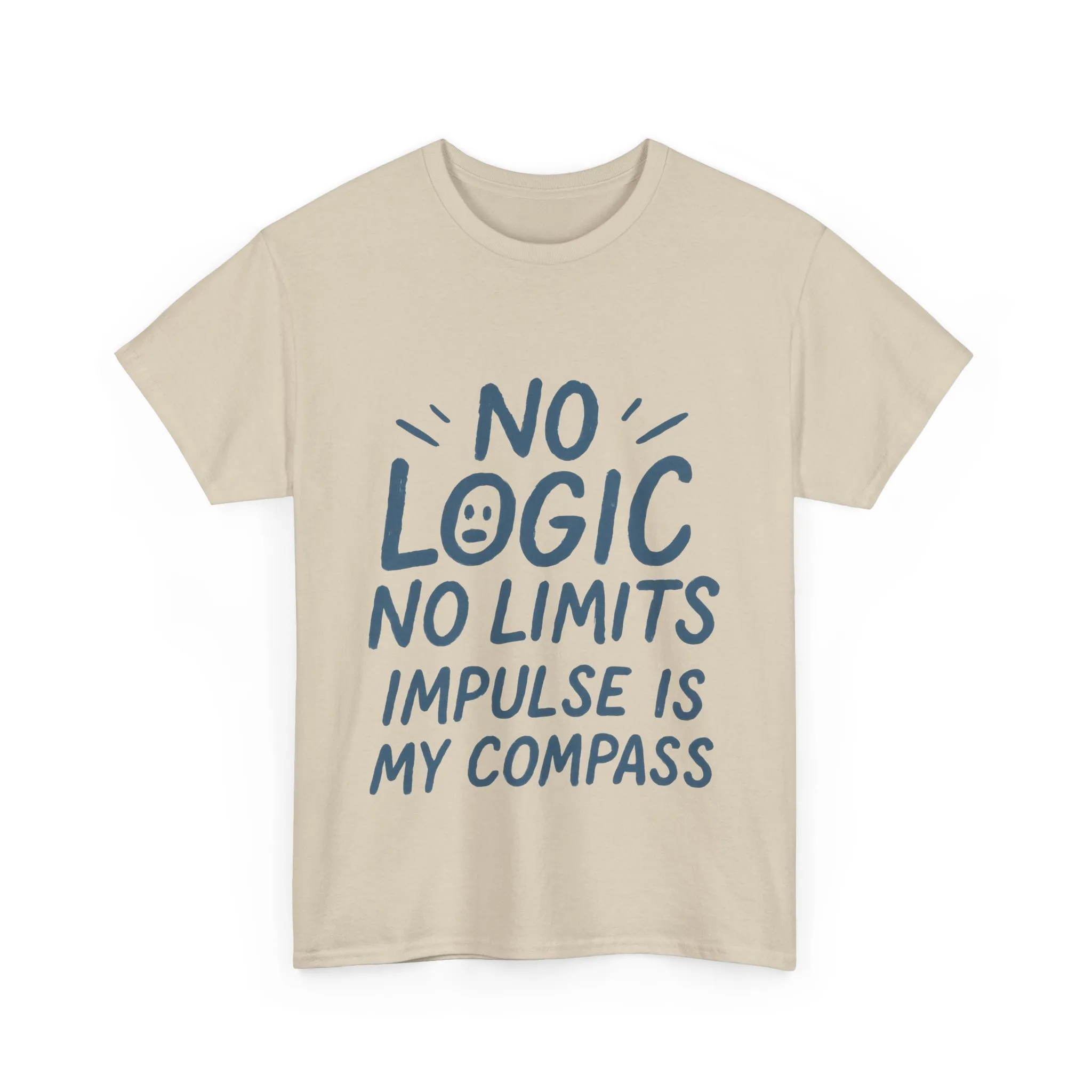 Funny No Logic Mens T-Shirt, No Limits Impulse Quote, Relaxed Fit Graphic Tee, Gift for Him, Casual Wear for Creatives, Gift for Artists - Image 9