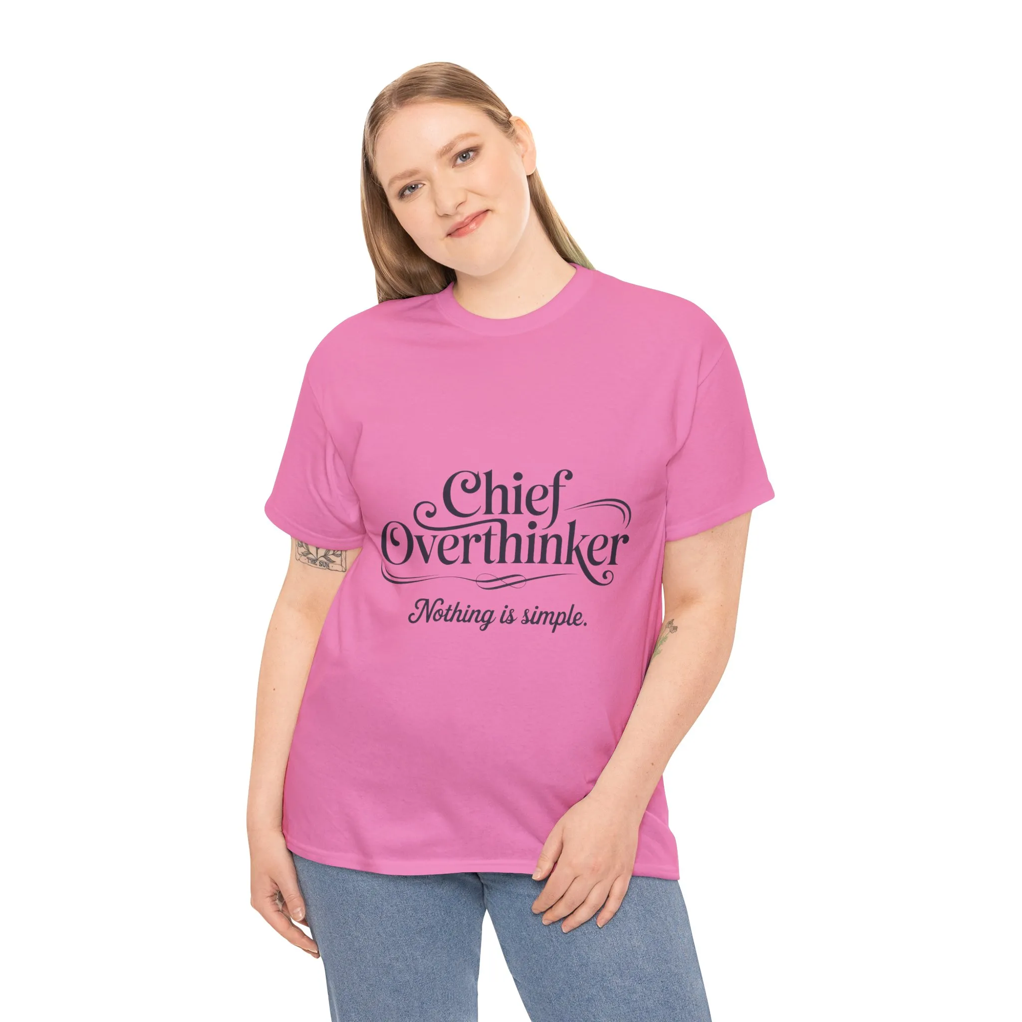Chief Overthinker Womens T-Shirt, Funny Quote Tee for Women, Nothing Is Simple Shirt, Humor Gift for Her, Affirmation Tee, Unique Design - Image 24