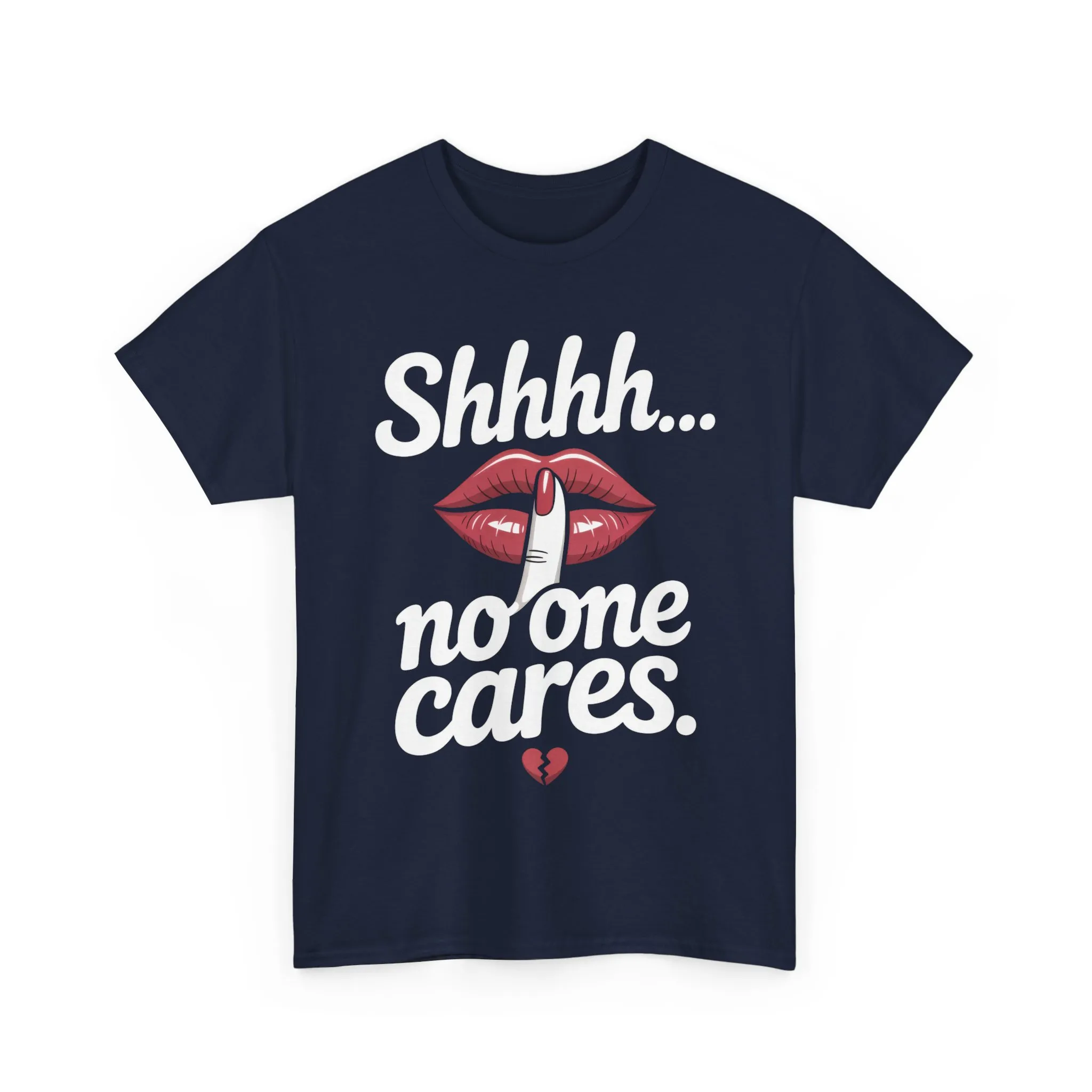 Shhh No One Cares Shirt, Sassy Funny Graphic Tee for Women, Sarcastic Lips Tank Top, Bold Attitude T-Shirt, Tee with Bold Statement Design - Image 13