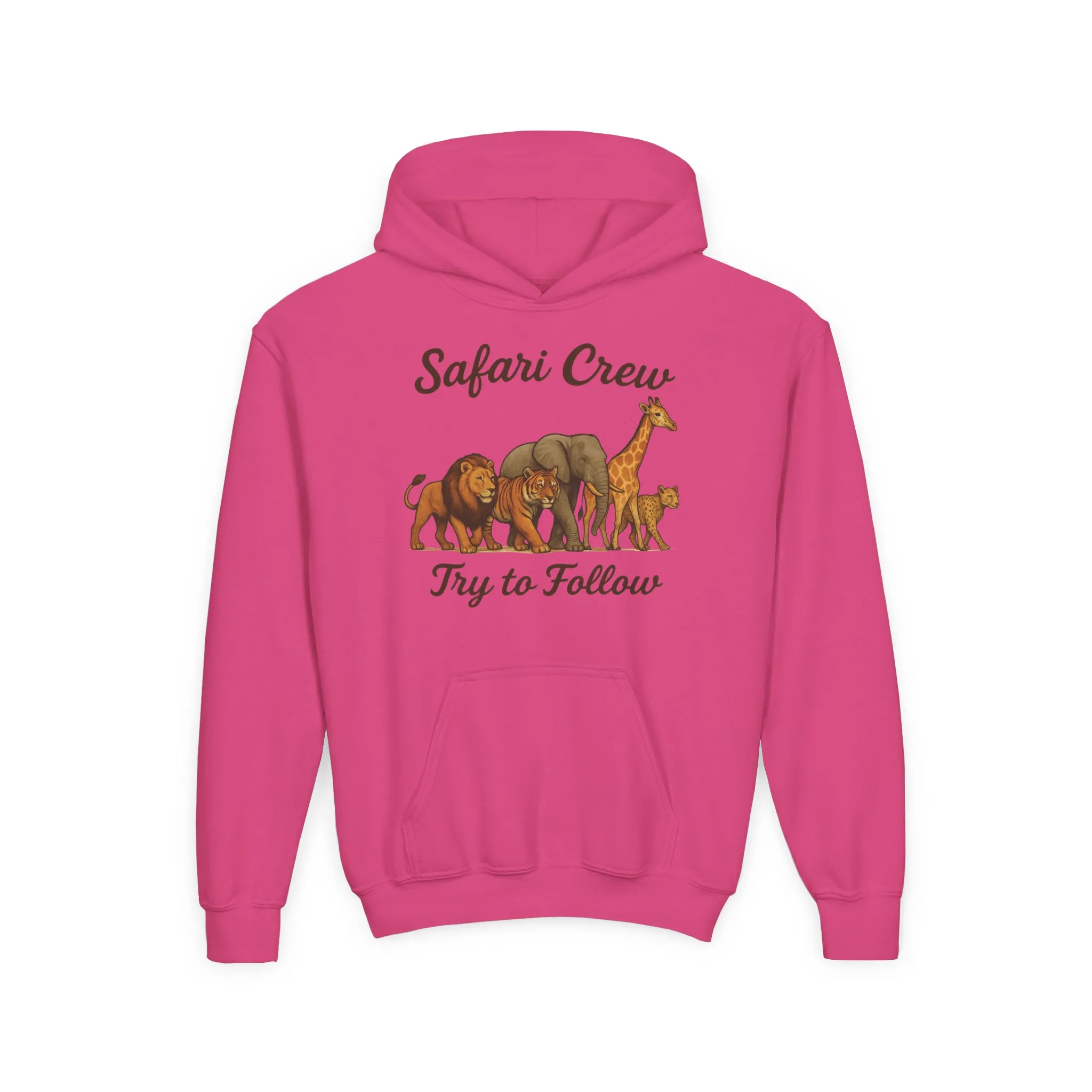 Safari Crew Youth Hoodie, Lion Tiger Elephant Giraffe Sweatshirt, Cool Safari Animal Graphic, Nature Explorer Gift, Youth Hoodie - Image 13