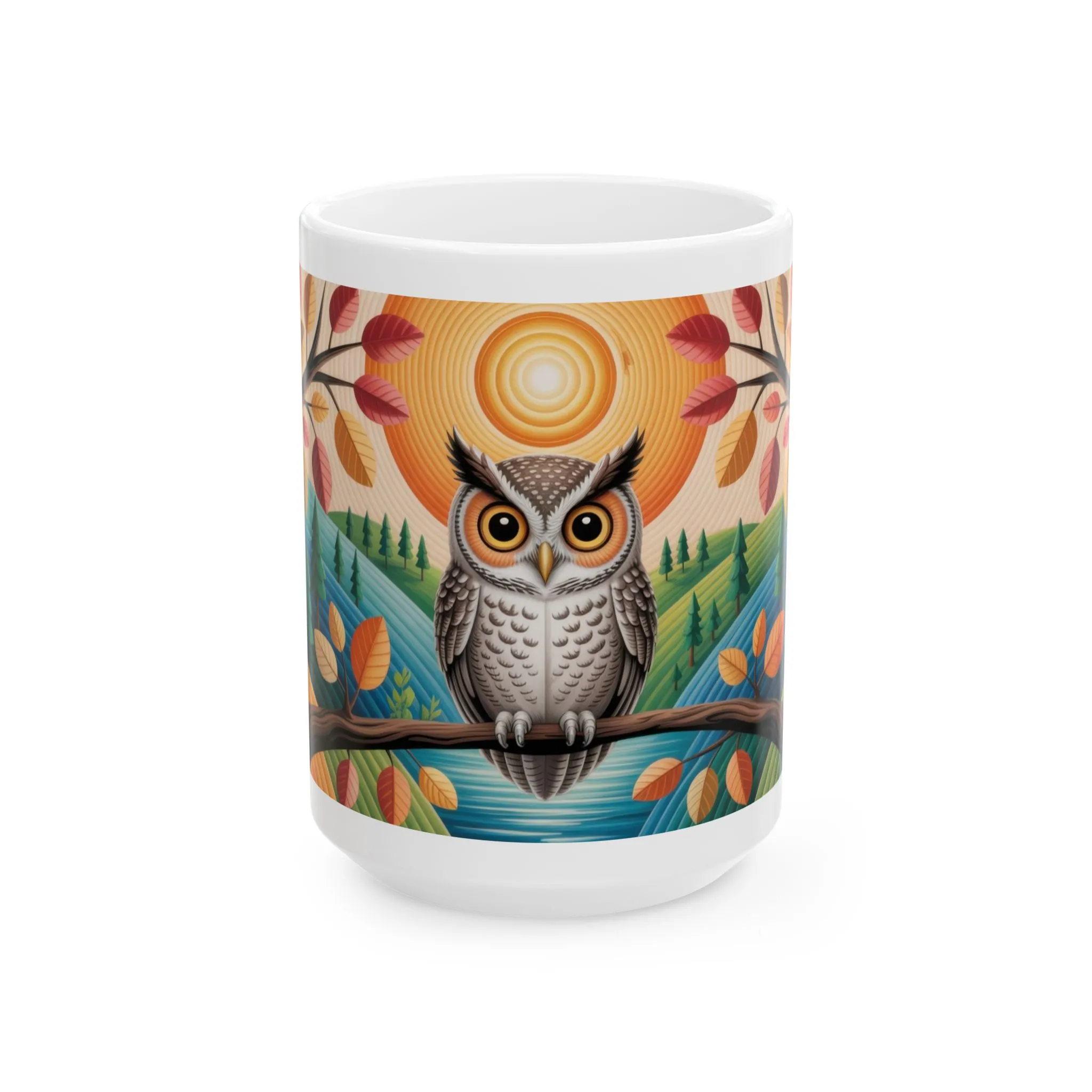 Whimsical Owl Ceramic Mug , Cozy Home Decor, Gift for Nature Lovers, Coffee Mug, Fall Vibes, Owl Enthusiast Gift - Image 8
