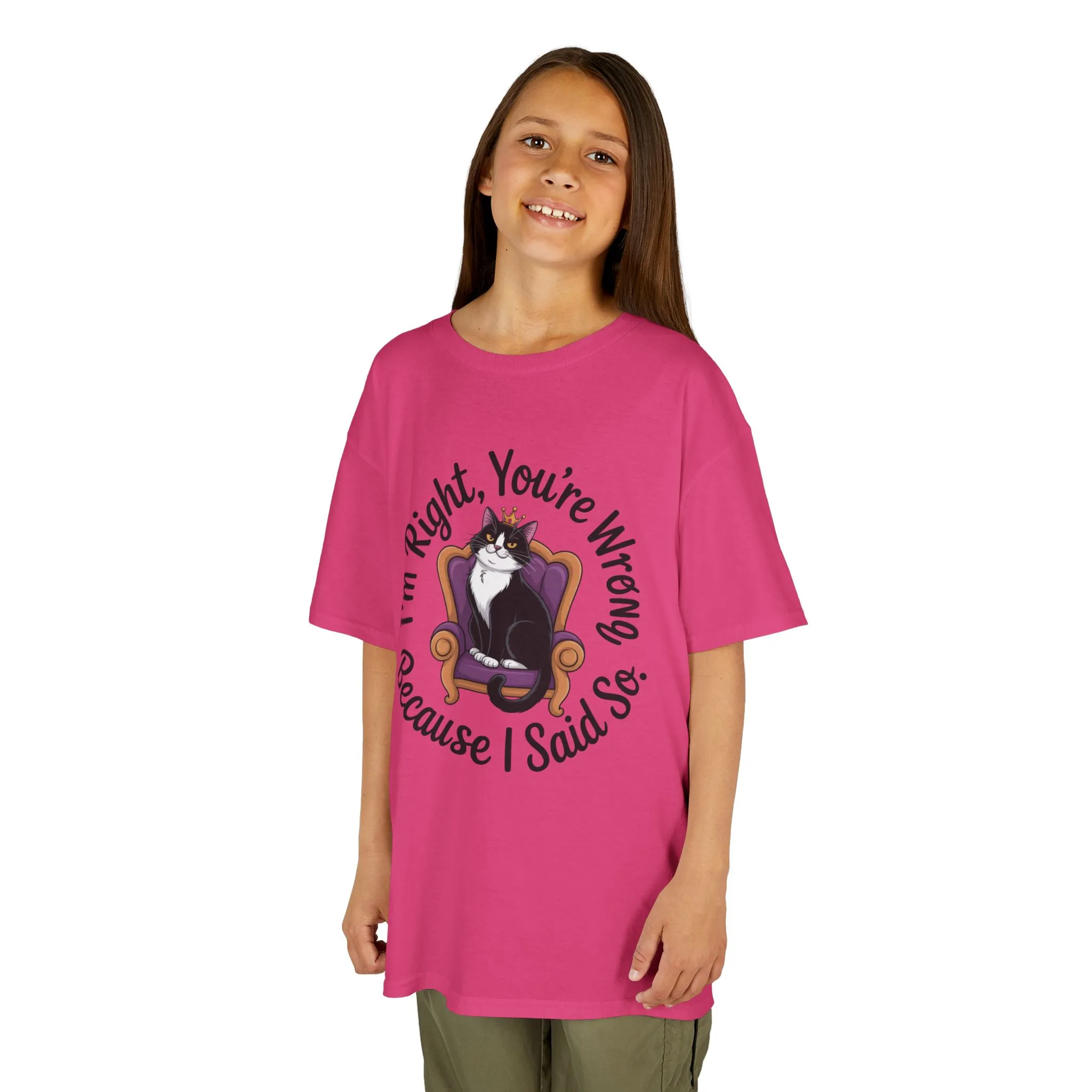 Girls Funny Sassy Cat T-Shirt - I'm Right You're Wrong, Cute Gift for Cat Lovers, Humor Tee for Teens, Birthday Gift,Tee for Confident Teens - Image 16