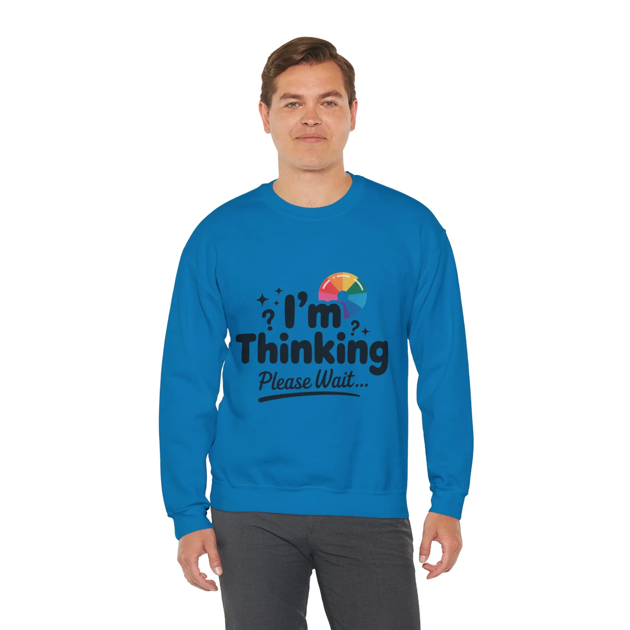 Funny - Im Thinking Please Wait - Mens Sweatshirt, Cute Geeky Gift for Introverts, Programmers, Designers, Humor Crewneck, Gift for Adults - Image 23
