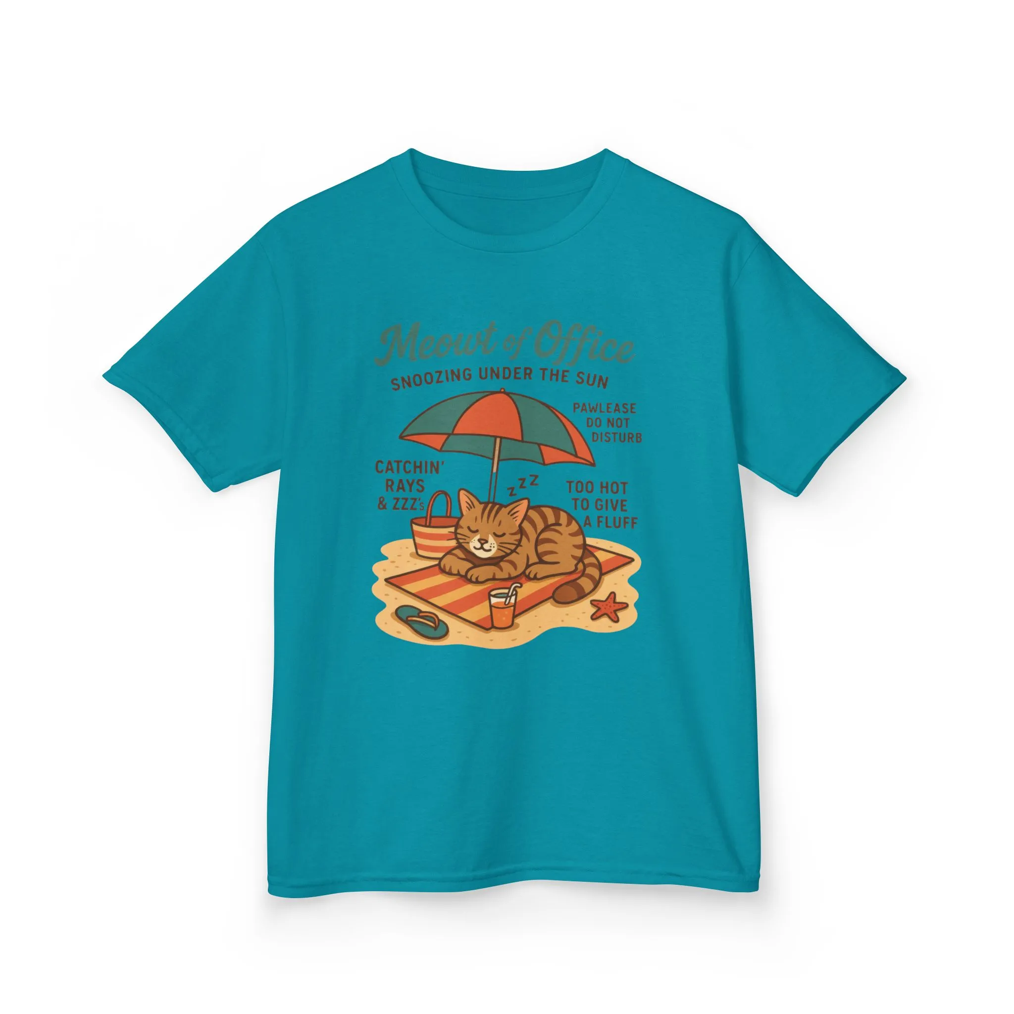 Kids Cat-Themed T-Shirt - Meowt of Office, Cute Summer Tee, Cat Lover Gift, Fun Playwear, Summer Beach Vacation Tee - Image 16