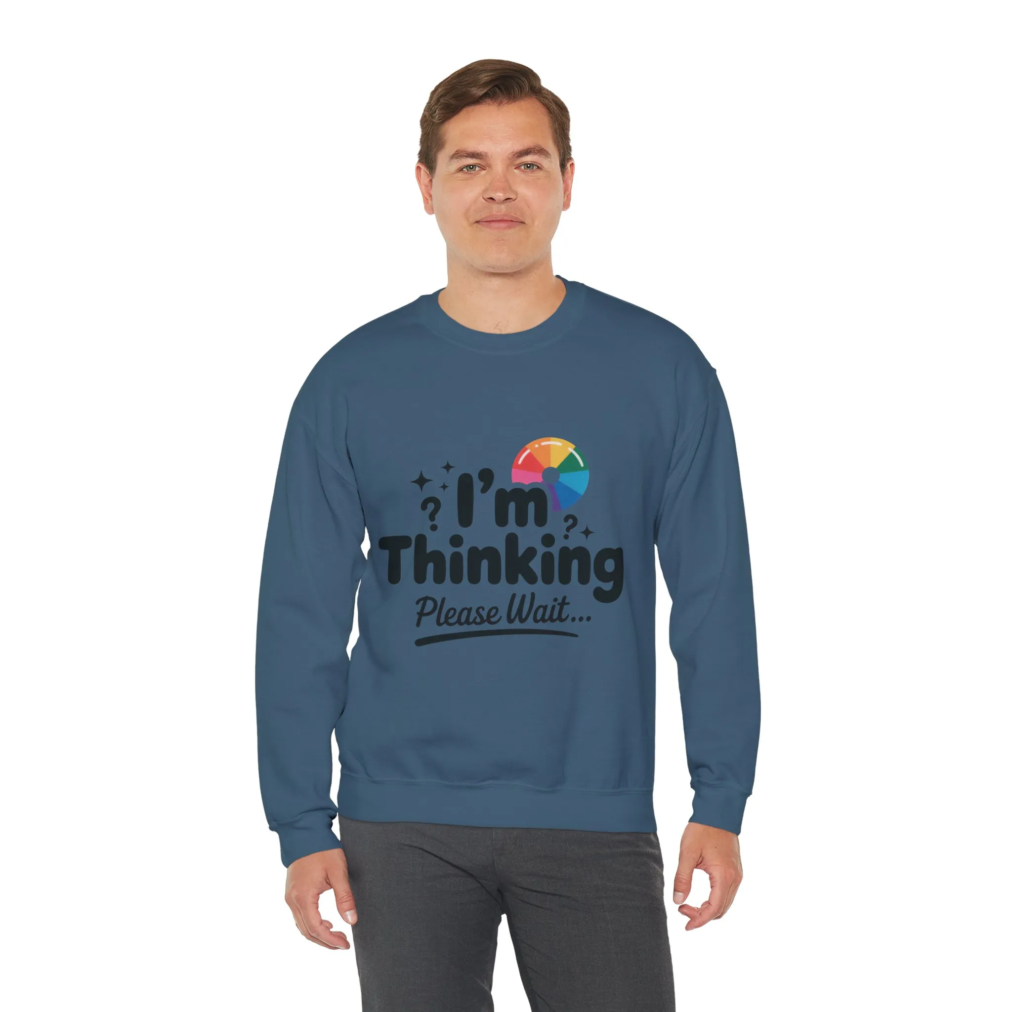 Funny - Im Thinking Please Wait - Mens Sweatshirt, Cute Geeky Gift for Introverts, Programmers, Designers, Humor Crewneck, Gift for Adults - Image 32