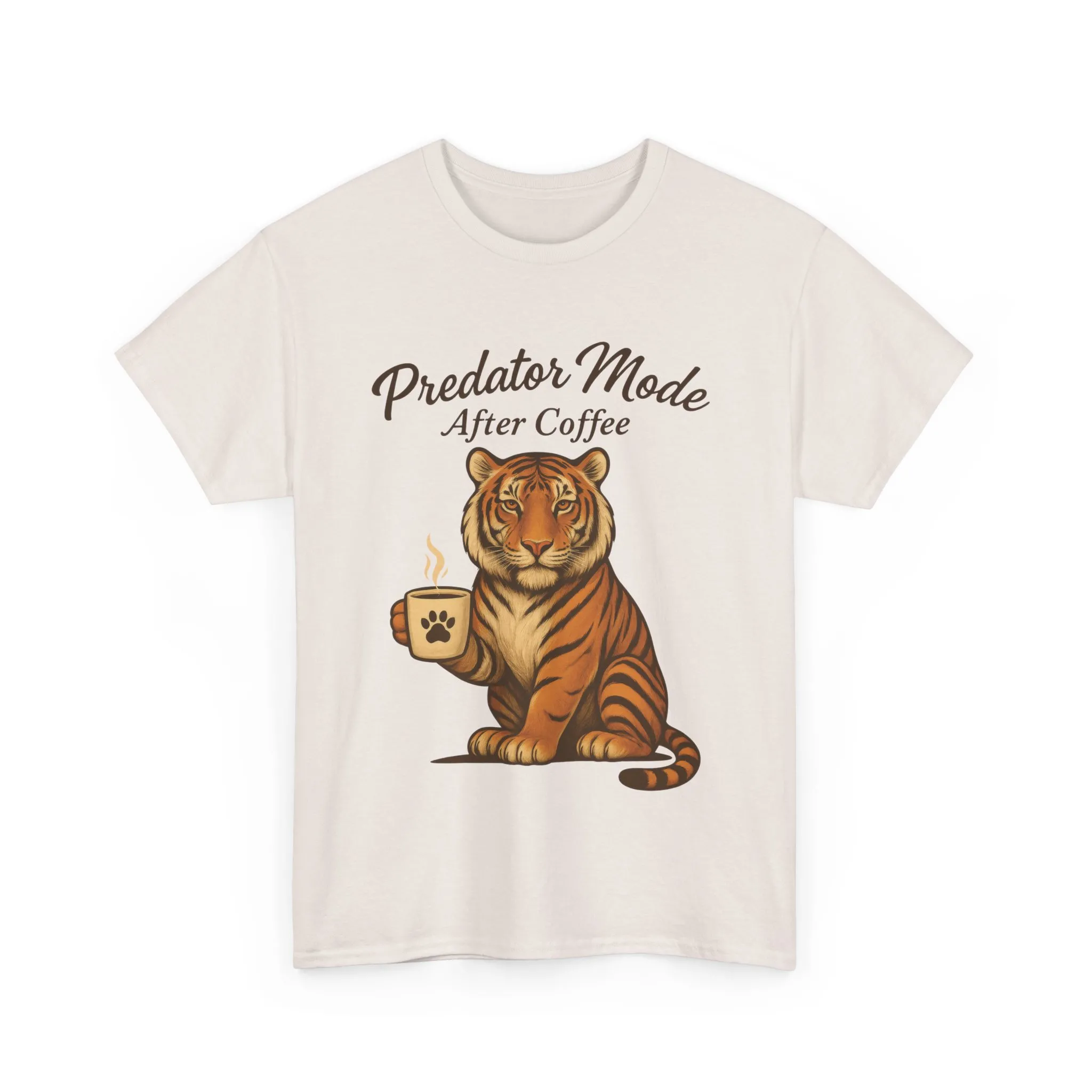 Predator Mode After Coffee Tiger Shirt, Funny Coffee Lover Tee, Mens Caffeine Graphic Tee, Morning Motivation Tiger Shirt,Coffee Addict Gift - Image 7