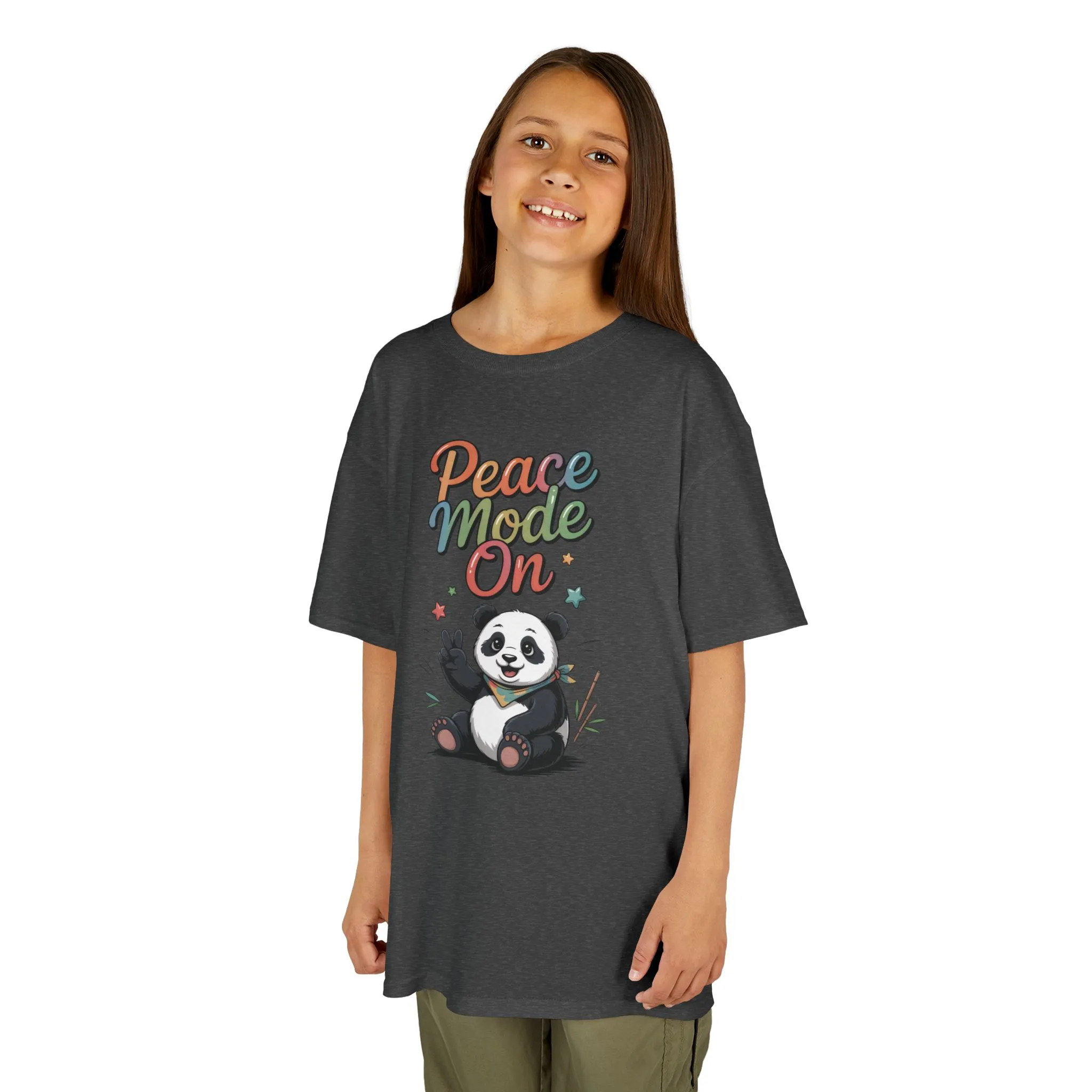 Peace Mode On Kids Tee, Cute Panda Shirt, Fun Gift for Children, Peace-Themed Apparel, Perfect for Birthdays, Casual Wear - Image 8