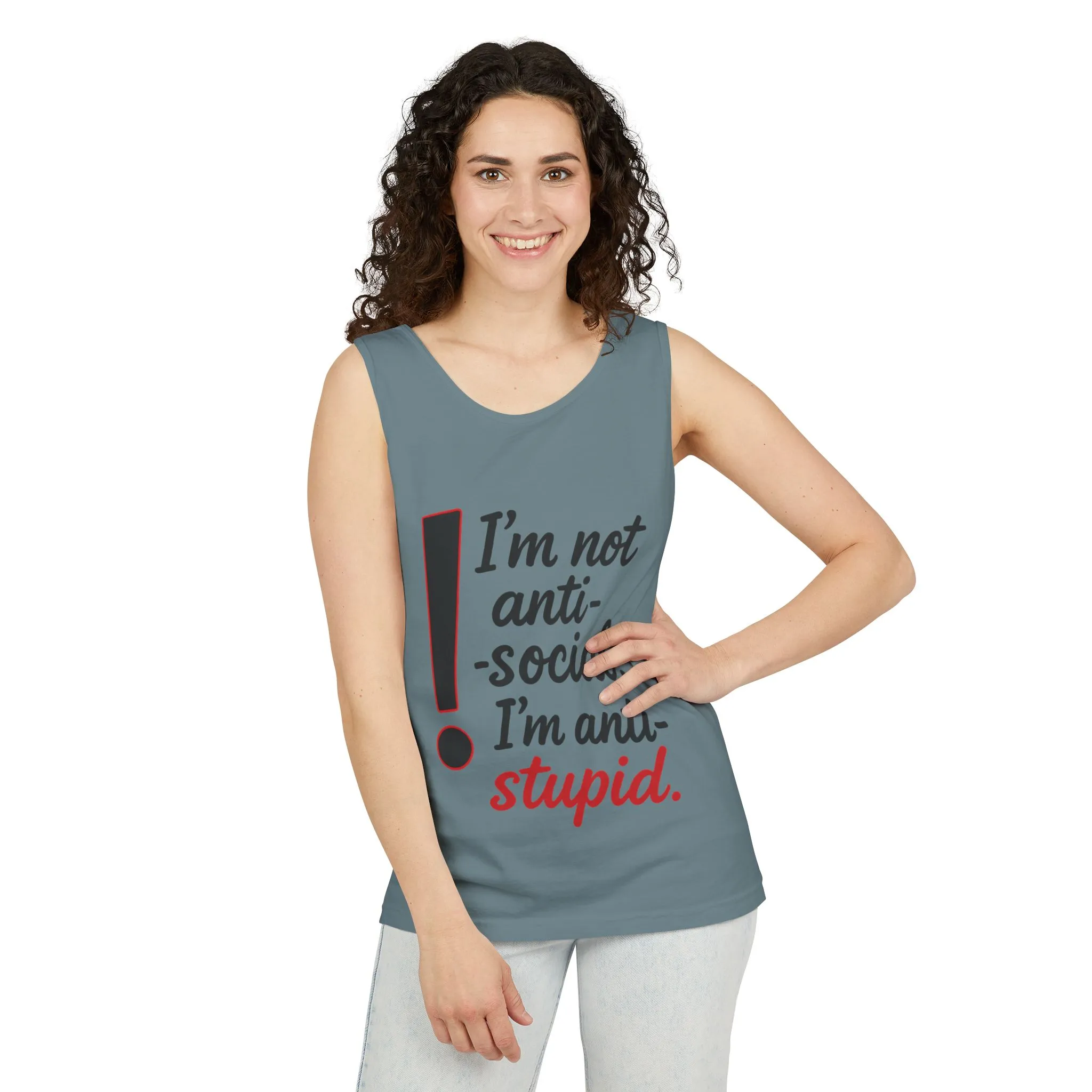 Anti-Social Womens Tank Top, Funny Graphic Summer Apparel, Beachwear, Humorous Womens Tee, Graphic Tee for Introverts & Thinkers - Image 45