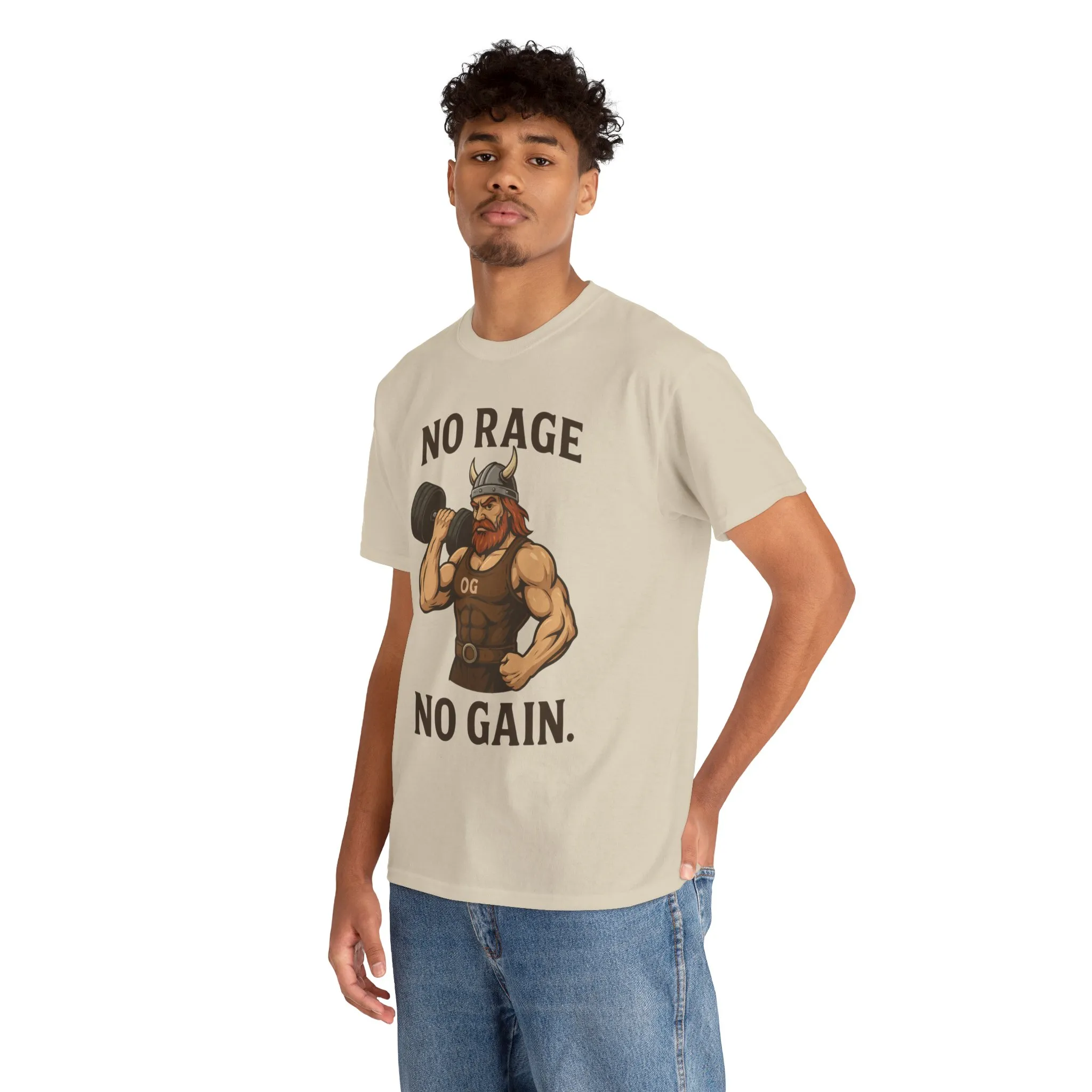 No Rage No Gain Viking Gym Shirt, Funny Muscle Workout Tee, Barbarian Fitness T-Shirt for Men, Powerlifting Humor Shirt, Viking Lifting Gift - Image 6