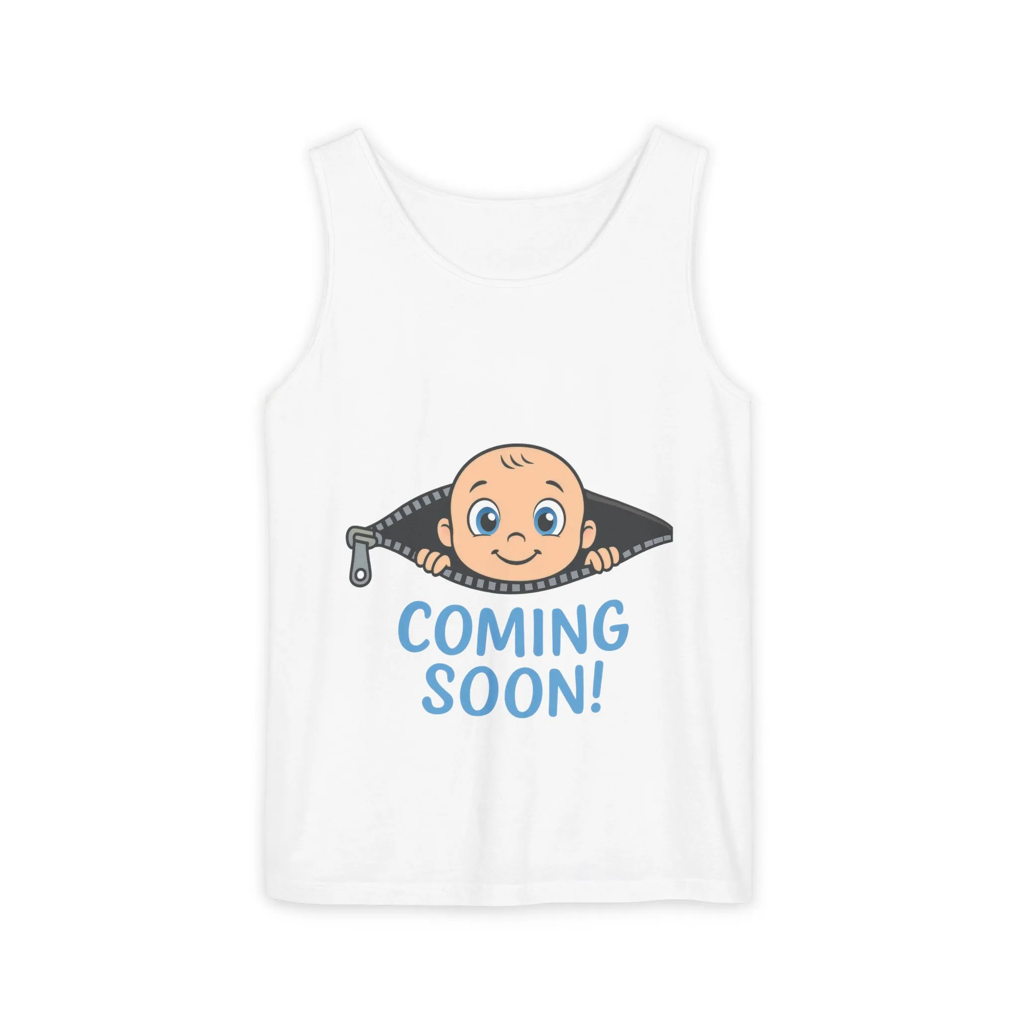 Coming Soon Maternity Tank Top, Cute Baby Boy Pregnancy Announcement Tee, Funny Expecting Mom Gift, Gender Reveal Tee, Baby Shower Top - Image 2
