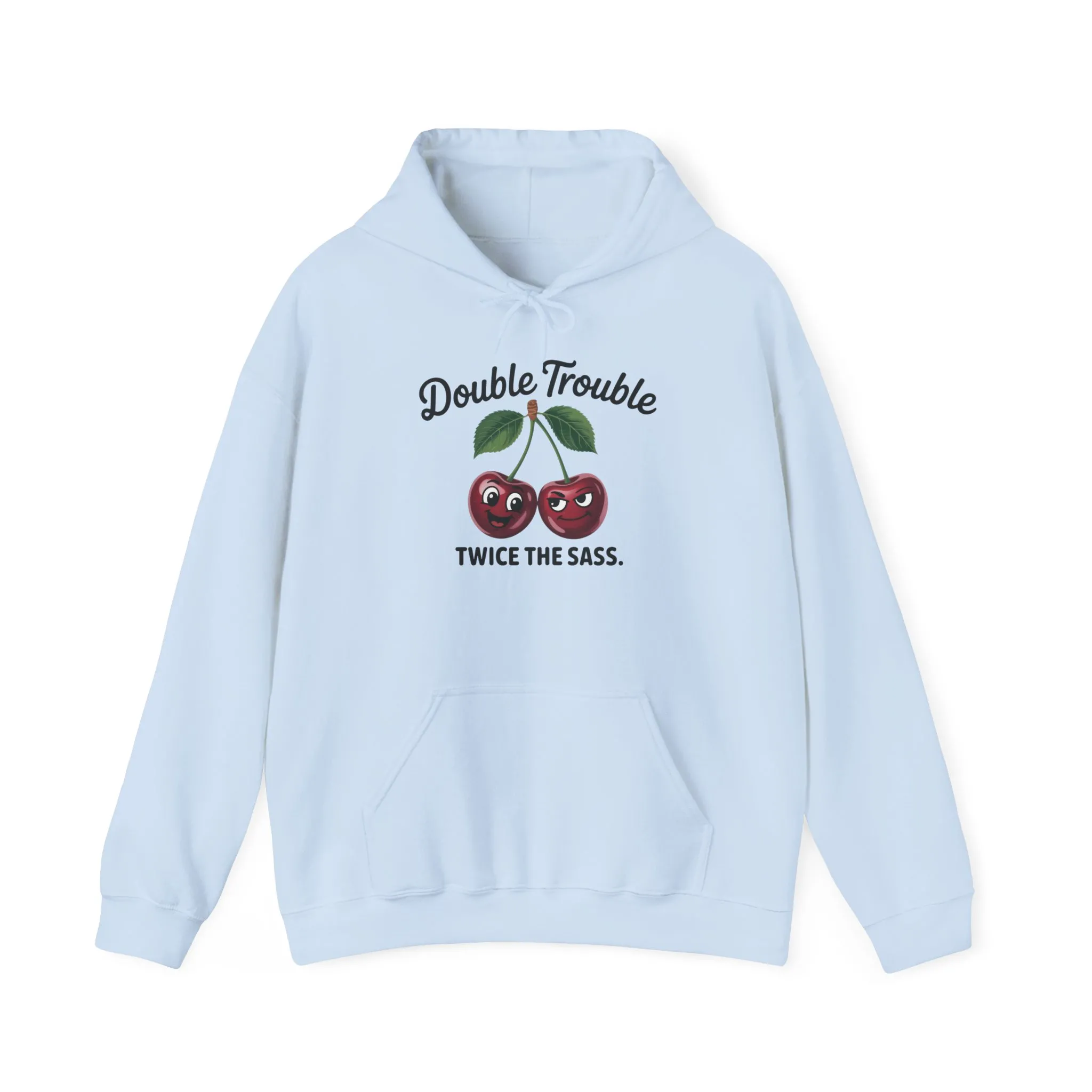 Double Trouble Cherry Hoodie, Cute Funny Womens Hooded Sweatshirt, Twice The Sass Fruit Graphic Pullover, Sassy Cherry Hooded Top - Image 13