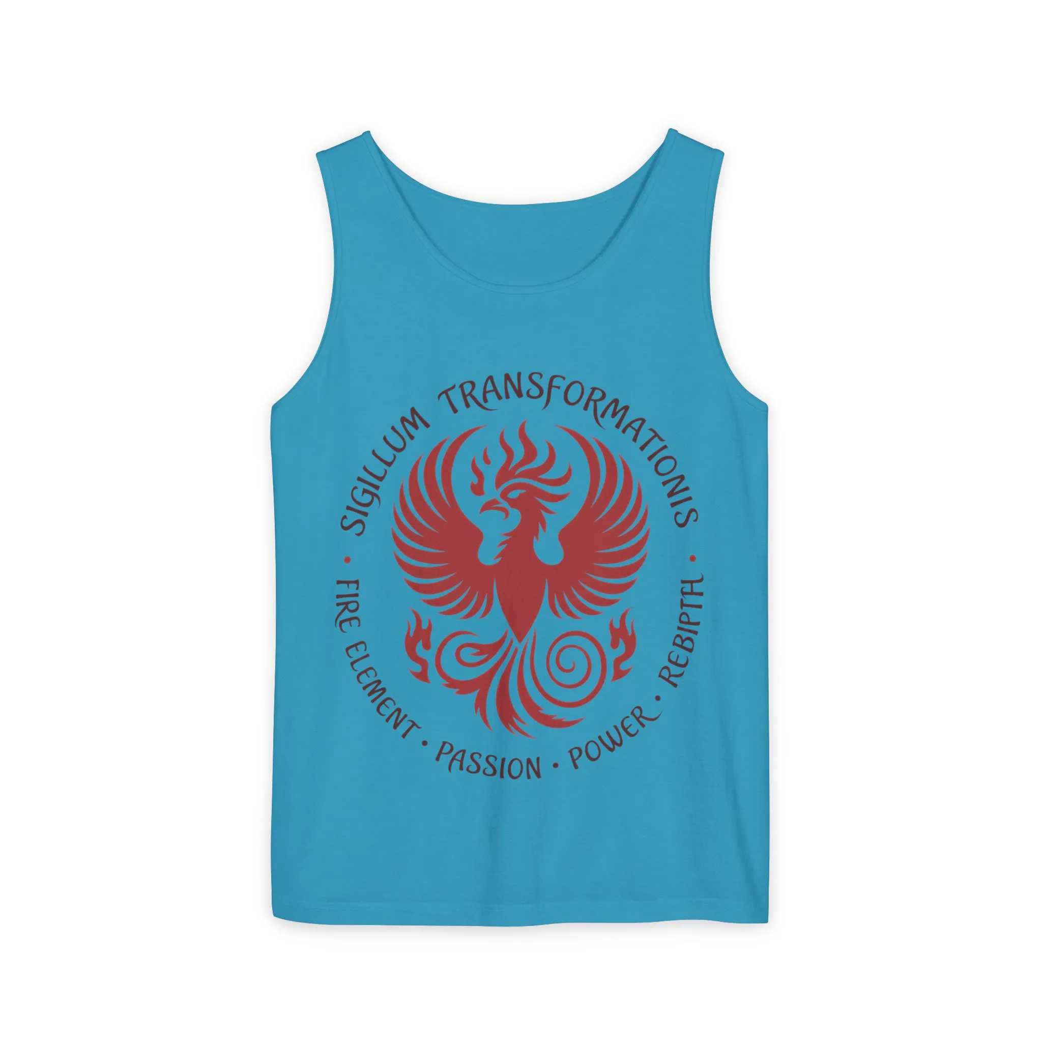 Phoenix Fire Element Tank Top, Sigillum Transformationis Seal, Passion Power Rebirth Totem, Phoenix Symbol Unisex Tank, Spiritual Tee - Image 19