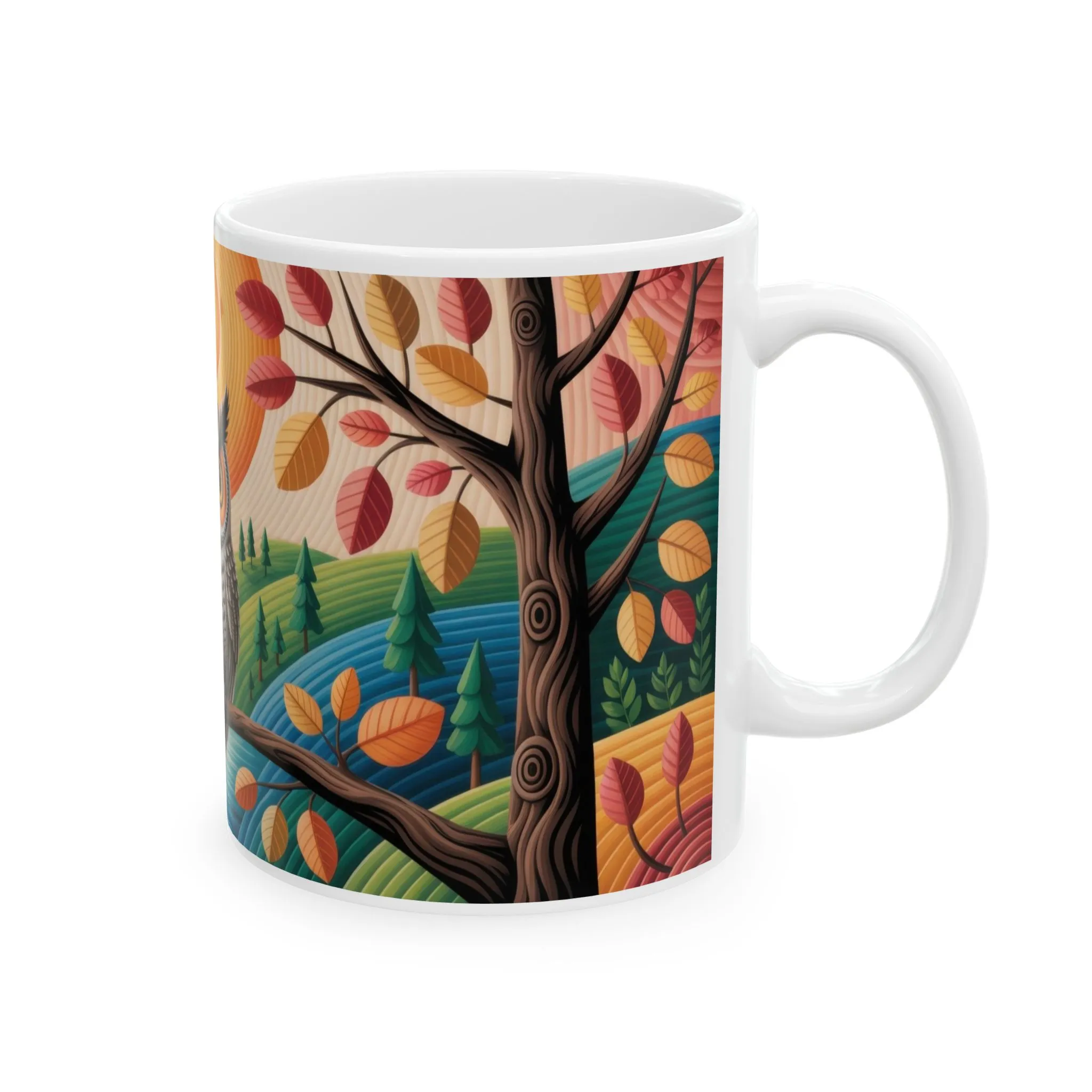 Whimsical Owl Ceramic Mug , Cozy Home Decor, Gift for Nature Lovers, Coffee Mug, Fall Vibes, Owl Enthusiast Gift - Image 4