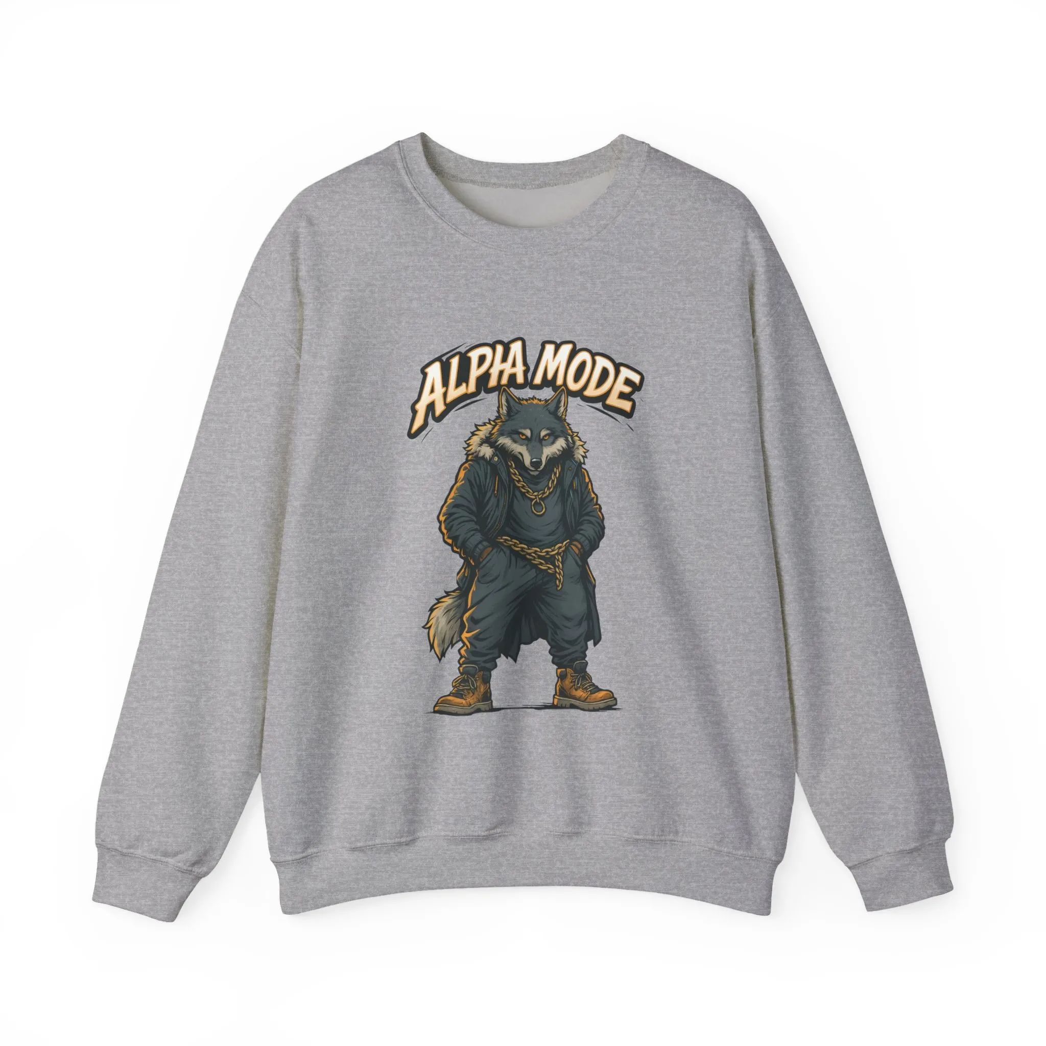 Alpha Mode Wolf Crewneck Sweatshirt, Mens Streetwear Pullover, Hip Hop Savage Wolf Sweater, Alpha Male Graphic Crewneck, Urban Wolf Gift - Image 10